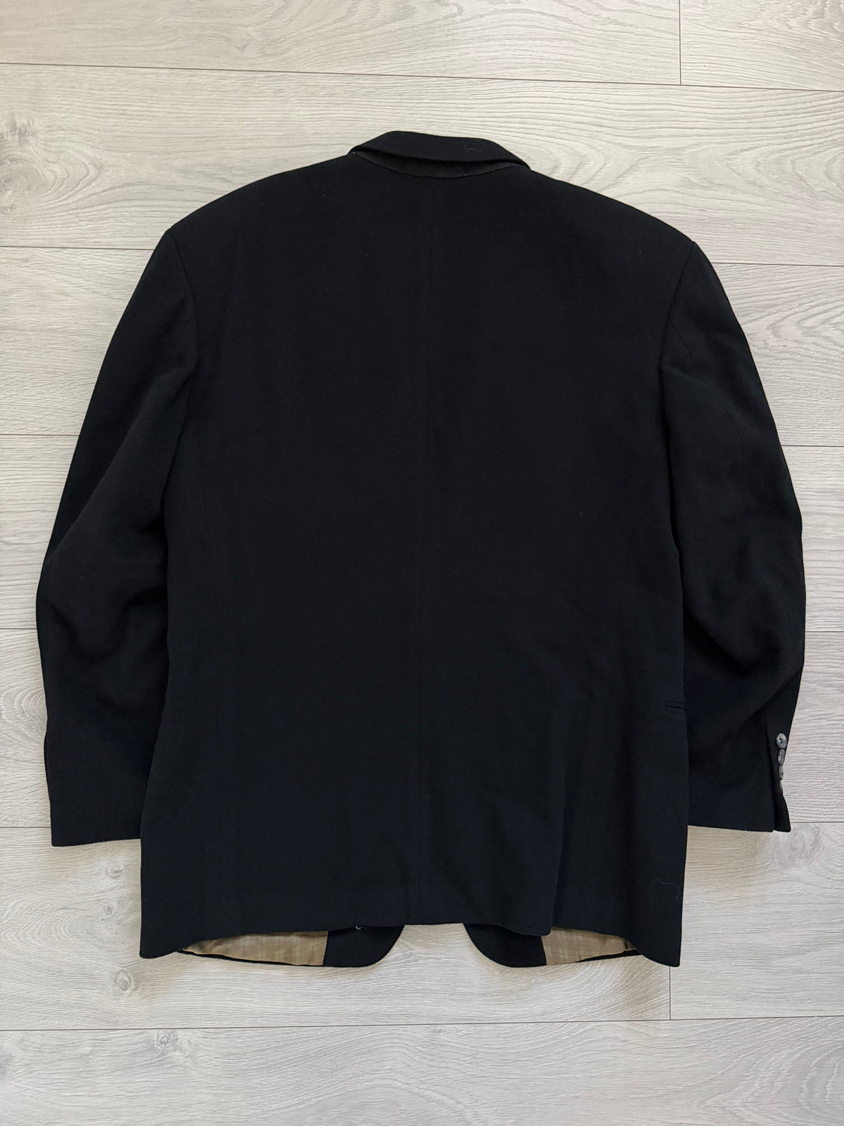 Hugo Boss 1980s 2B Wool Cashmere Black Sport Jacket Blazer - Size L