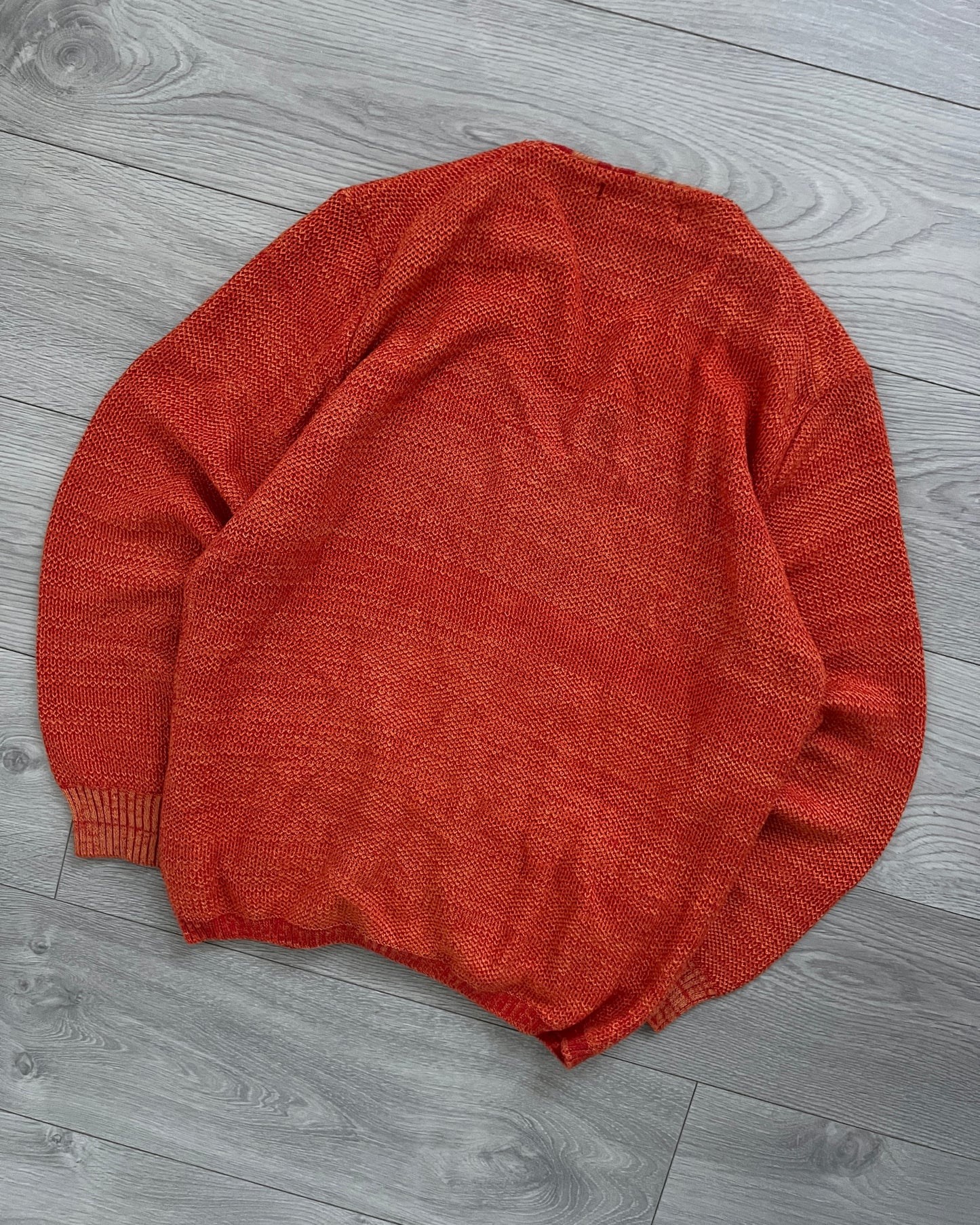 Issey Miyake 2003 Marled Knit Orange Cardigan - Size M