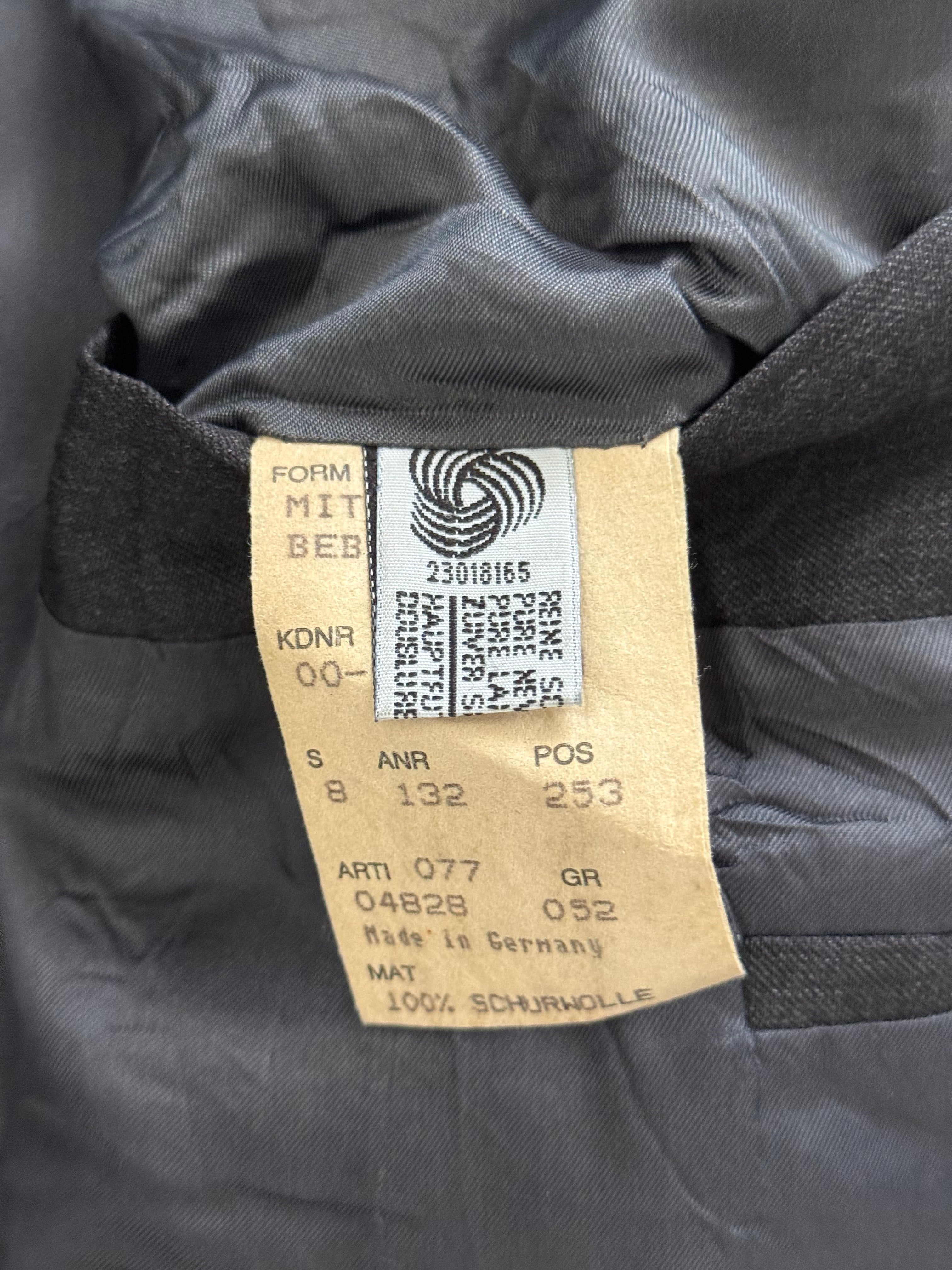 Hugo Boss 1980s 'Mitford' Grey Peaked Lapel Double Breasted Wool Sports Jacket Blazer - Size XL
