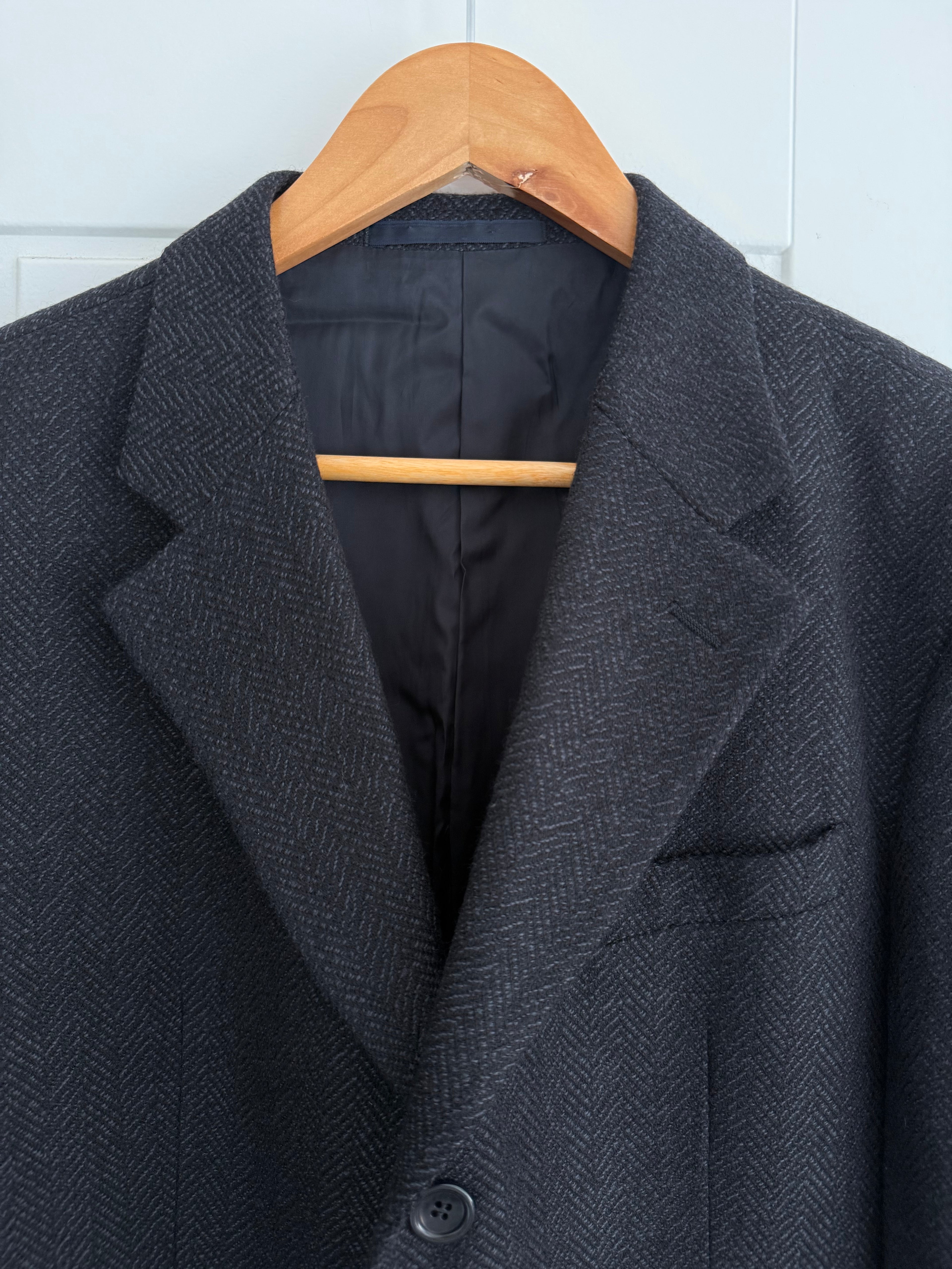 Armani 1990s 3B Herringbone Wool Sports Jacket Blazer - Size XL