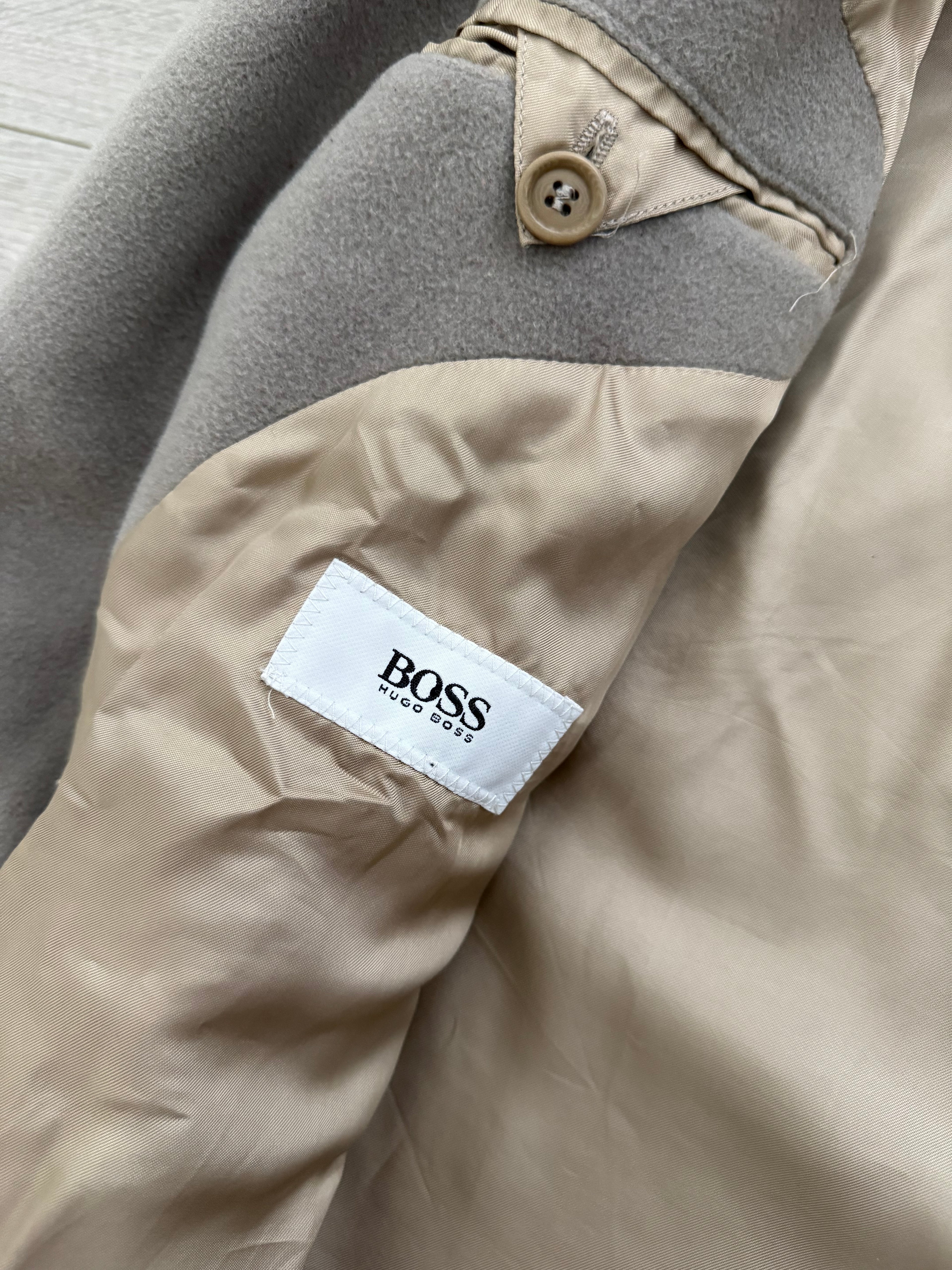 Hugo Boss 1980s 'Yamaha' Double-Breasted Wool Coat - Size M