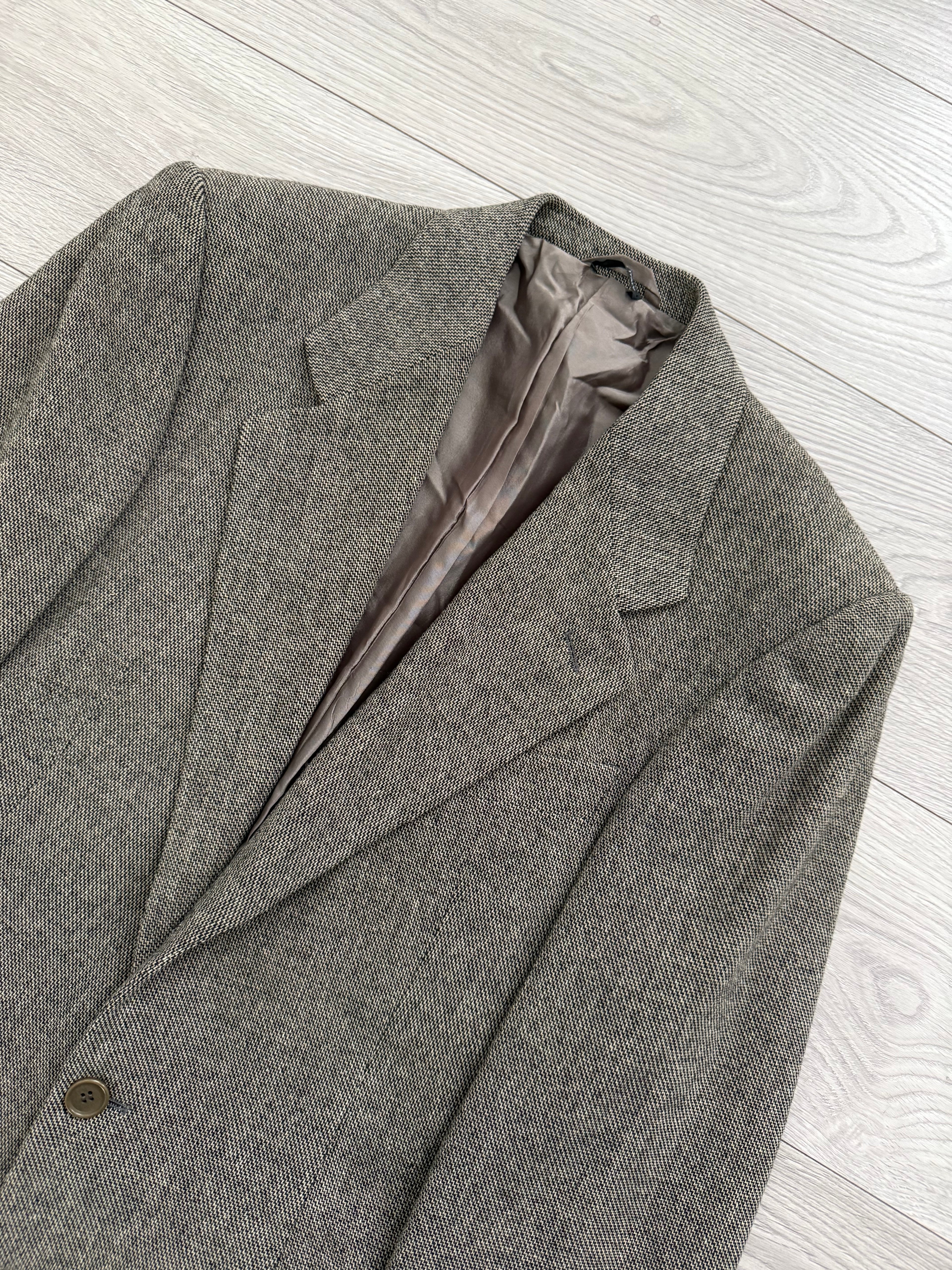 Giorgio Armani Black Label 1990s Textured Wool Check Sports Jacket Blazer - Size S