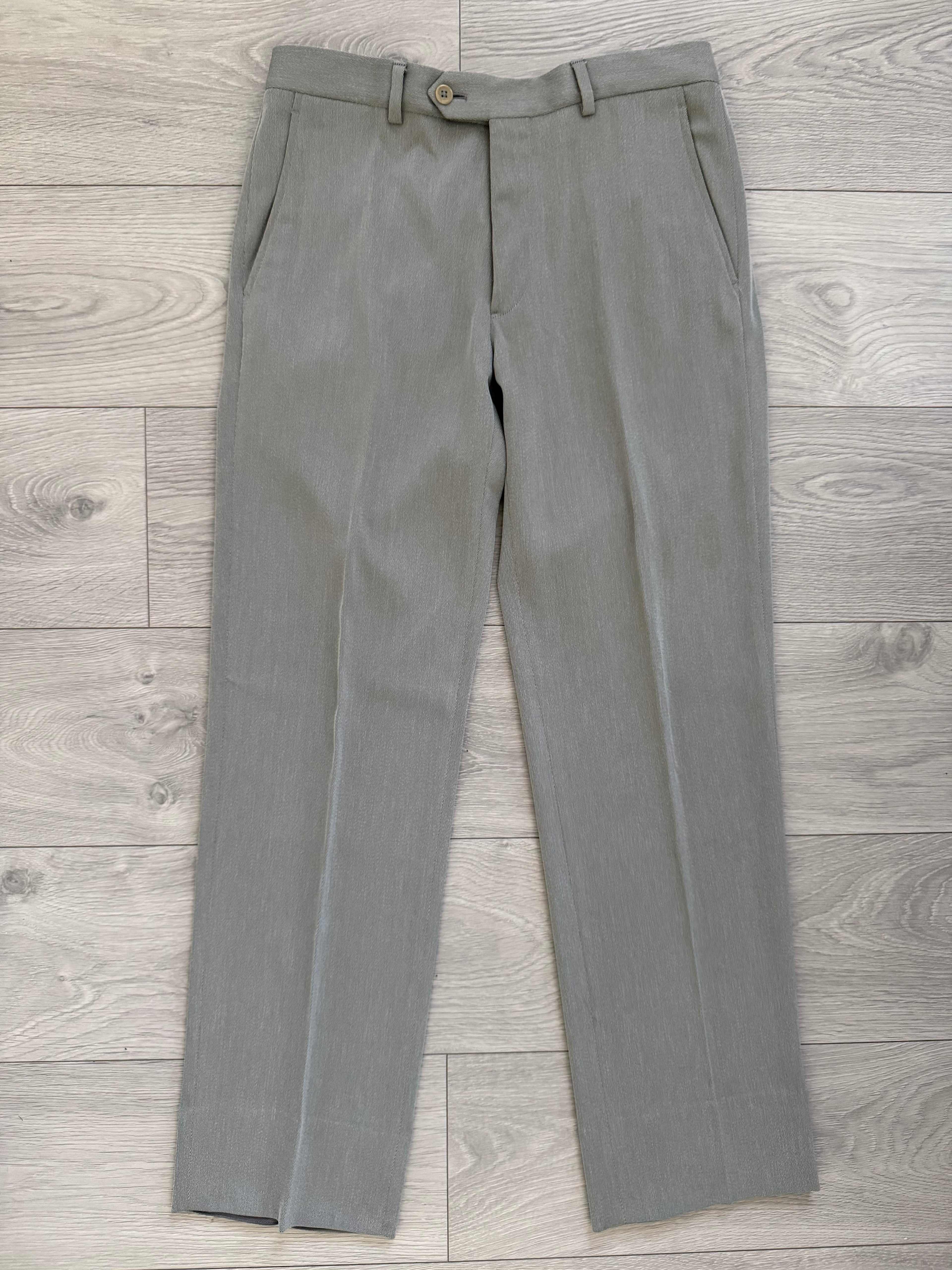 Armani 1990s 2B Draped Crepe Weave Grey Suit - Size S Jacket / 30" Waist