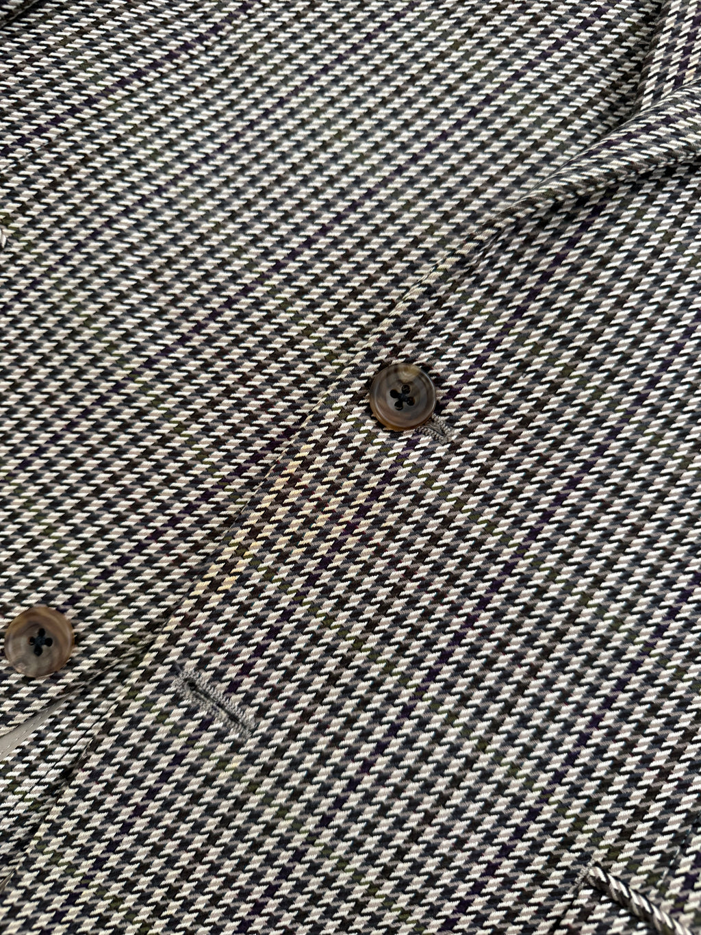 Burberry 1990s 2B Wool Silk Puppytooth Lightweight Partially Lined Sports Jacket Blazer - Size S