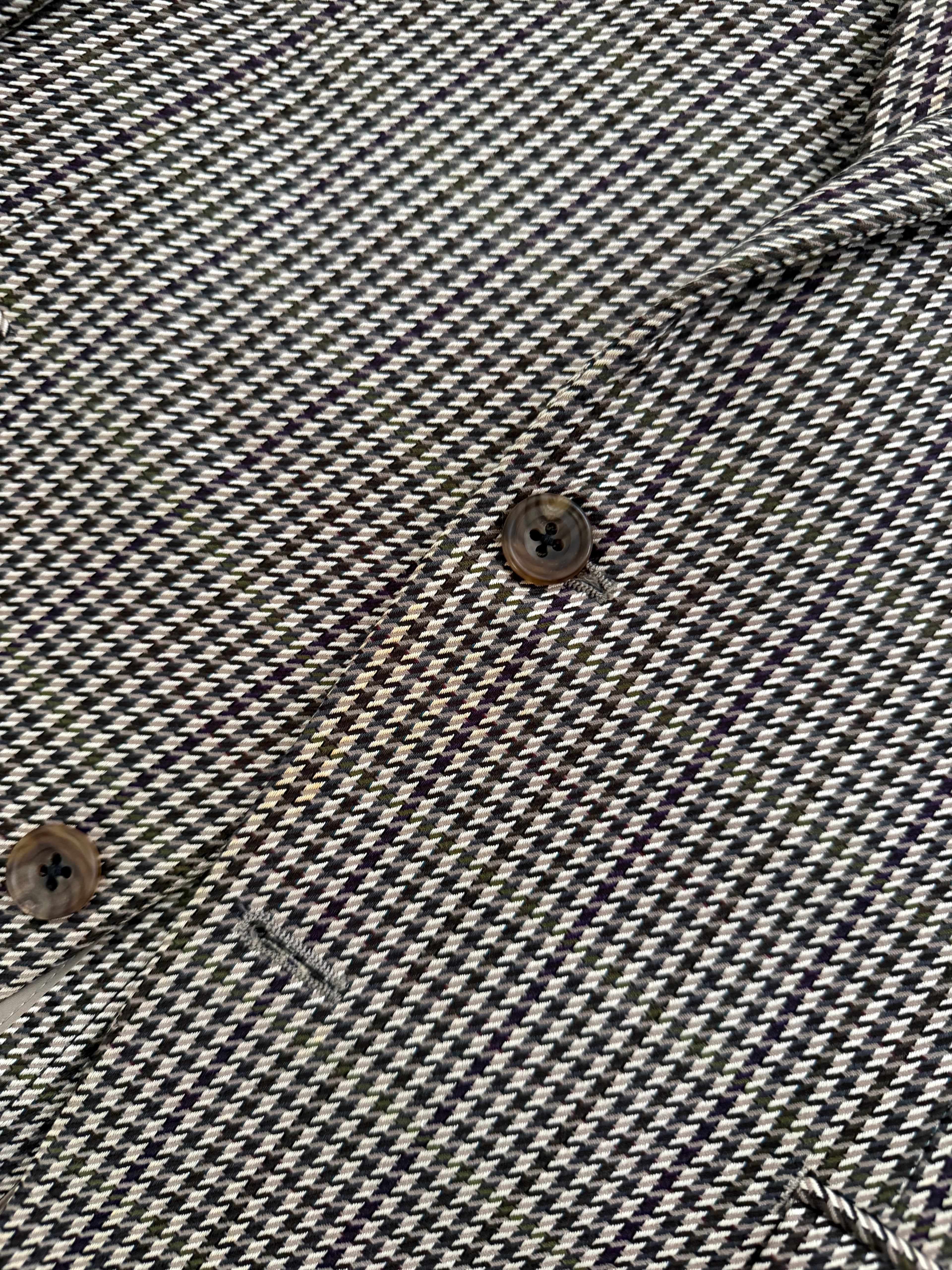 Burberry 1990s 2B Wool Silk Puppytooth Lightweight Partially Lined Sports Jacket Blazer - Size S