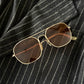 Helmut Lang 1999 Titanium Metal Aviator Sunglasses