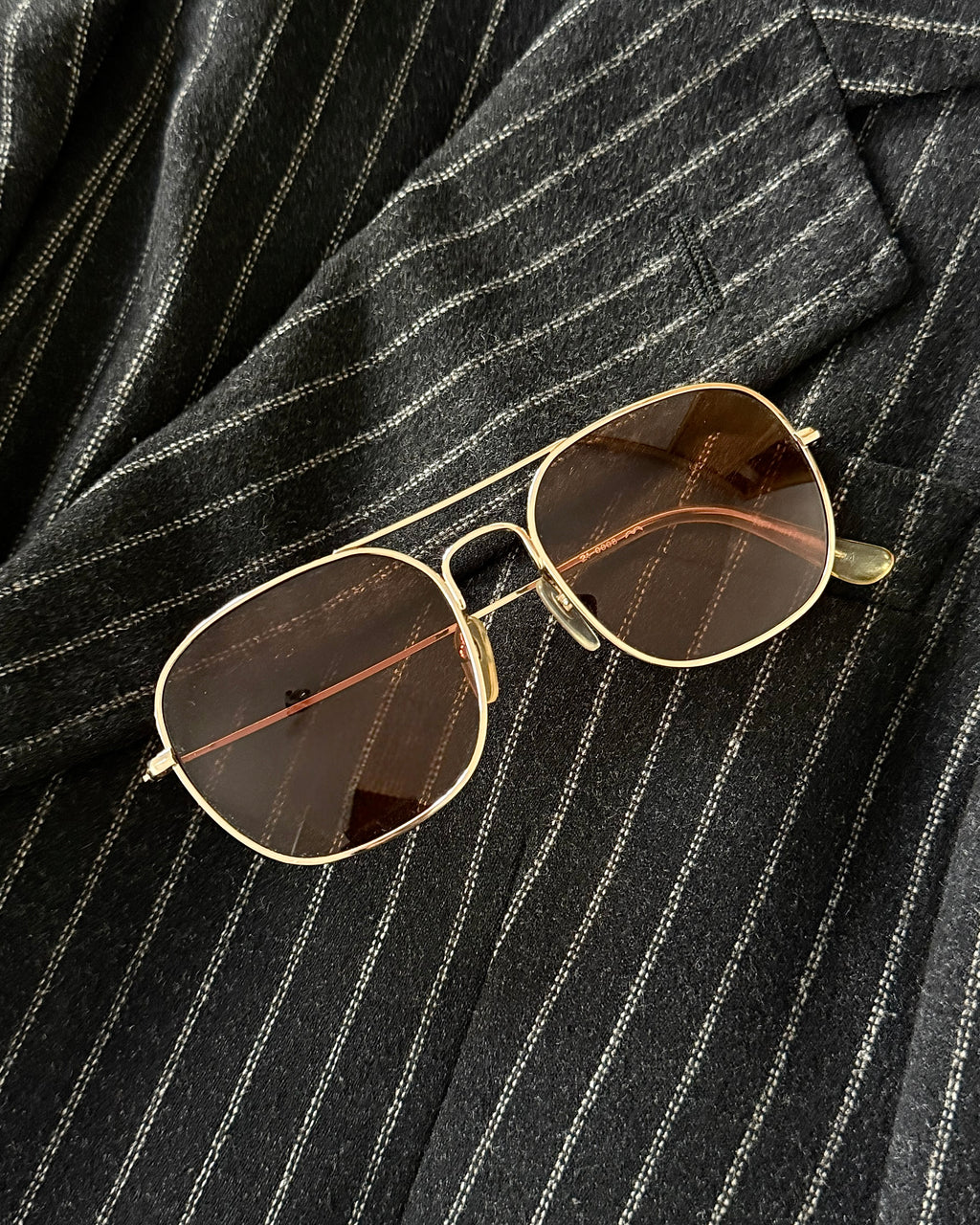 Helmut Lang 1999 Titanium Metal Aviator Sunglasses