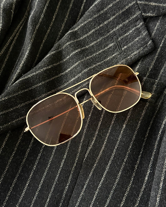 Helmut Lang 1999 Titanium Metal Aviator Sunglasses