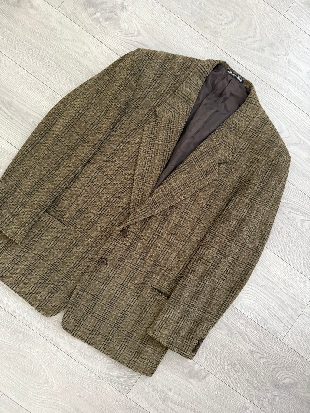 Giorgio Armani 1980s Textured Wool Brown Sports Blazer Jacket - Size XXL