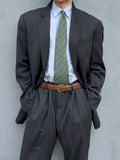Armani 1990s 2B Charcoal Grey Striped Wool Suit - Size XXL Jacket / 38" Waist
