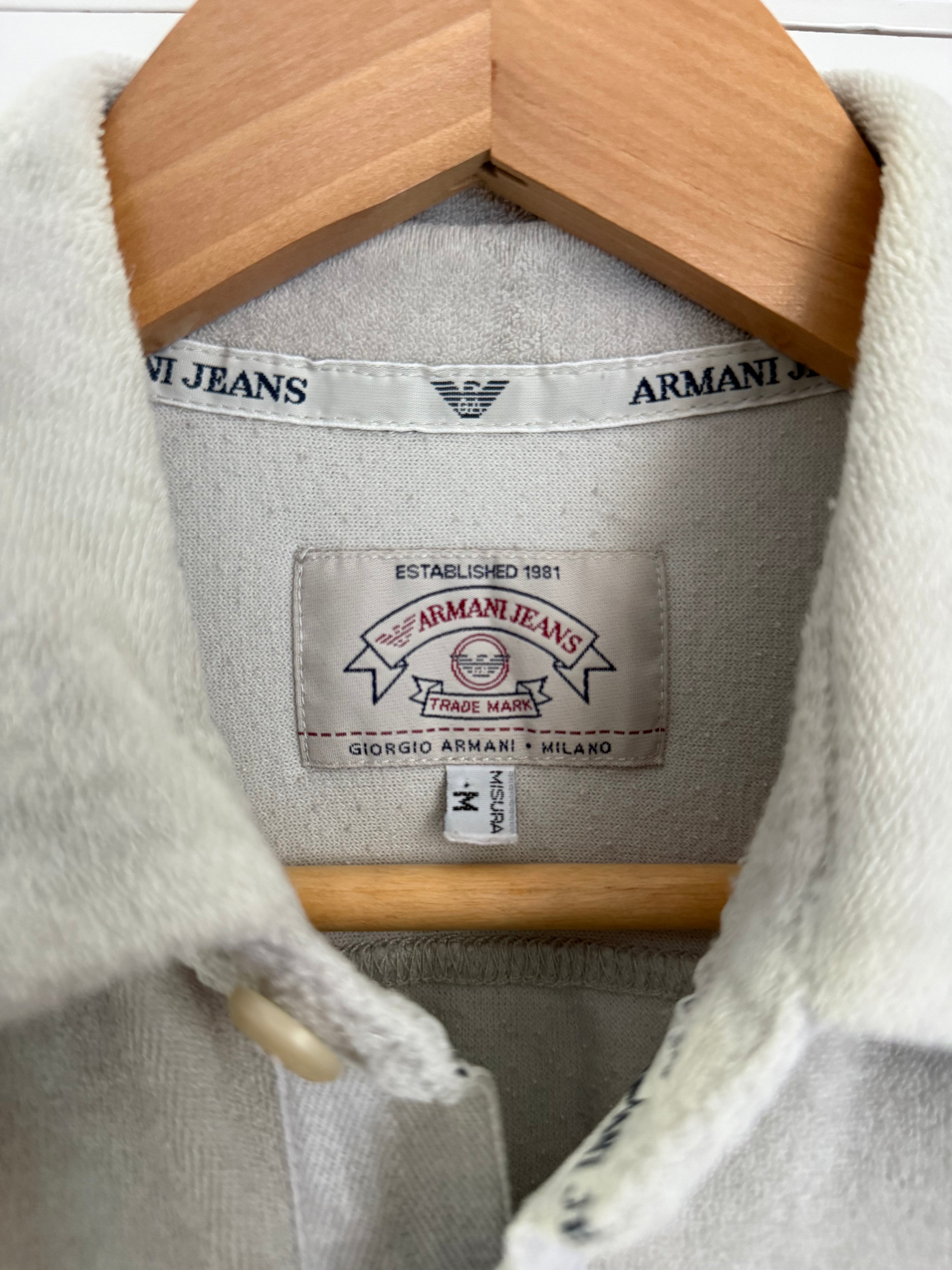 Giorgio Armani Jeans 1990s Towelling Polo Shirt - Size S