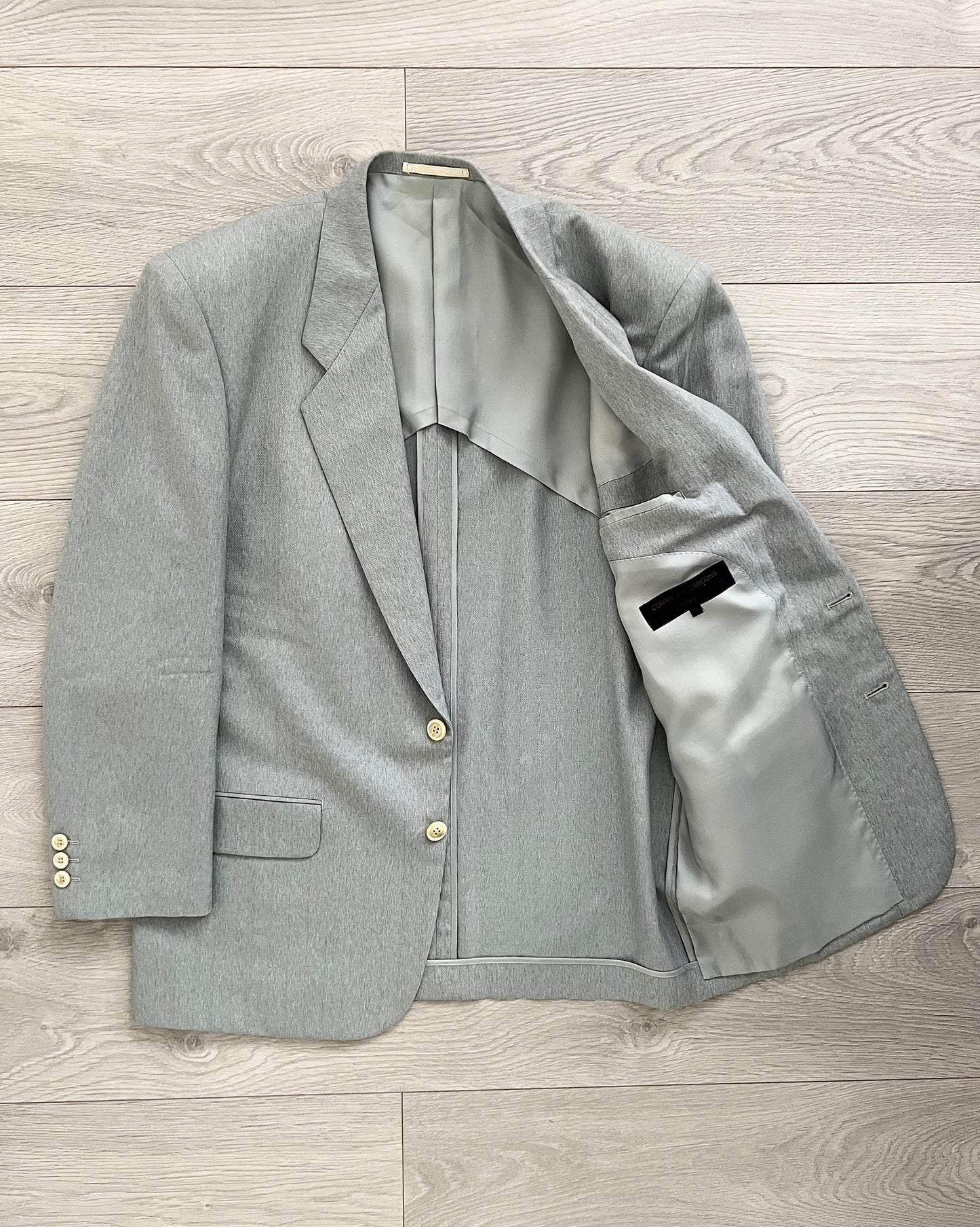 Comme Des Garcons Homme SS1991 Wool Pleated Grey Suit - Size M Jacket / 31 Waist