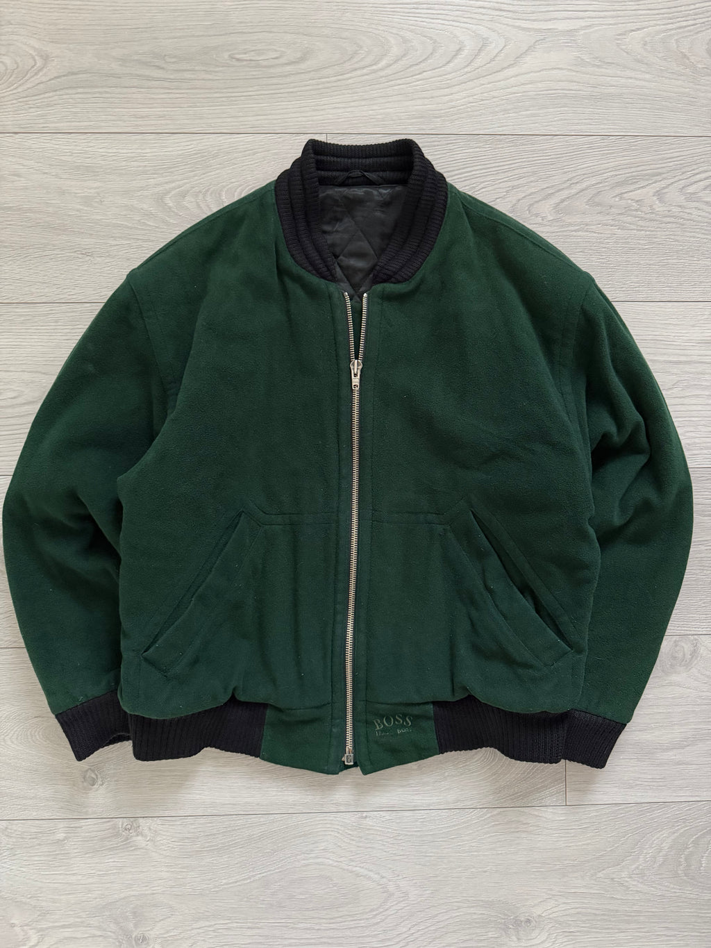 Hugo Boss 1980s Wool Cashmere Bomber Jacket - Size M