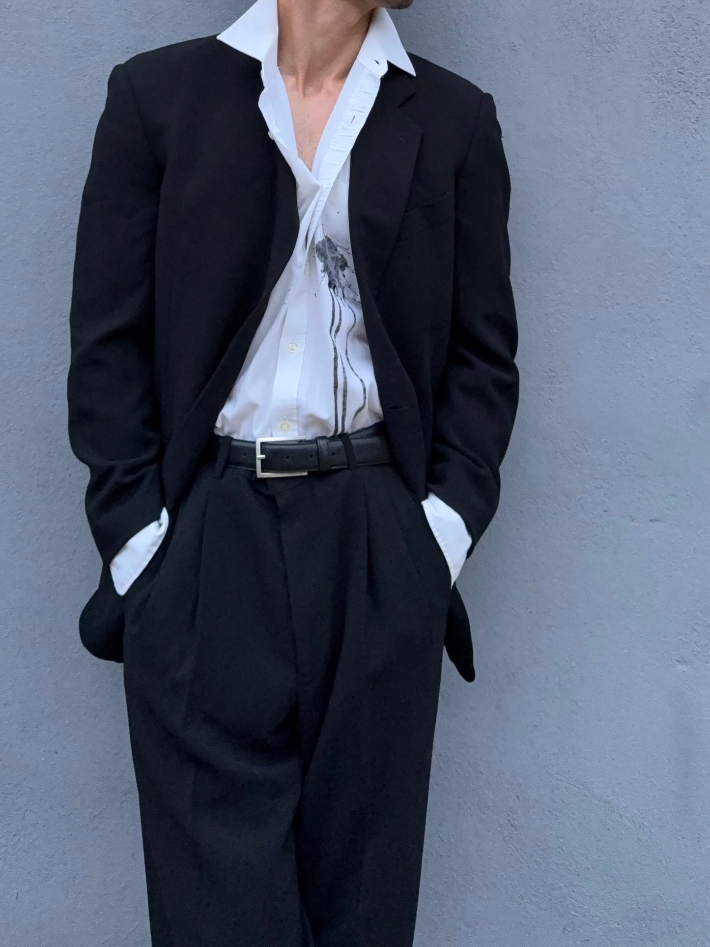 Giorgio Armani 1990s Black Wool Suit - M Jacket / 32" Waist