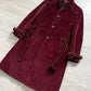 Prada FW2017 Runway Burgundy Red Western Corduroy Belted Coat - Size M
