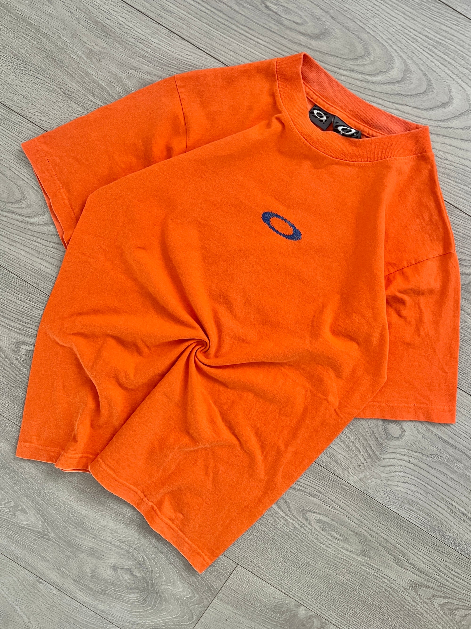 Oakley Software 00s Razor Icon Logo Back Print T-Shirt - Size S