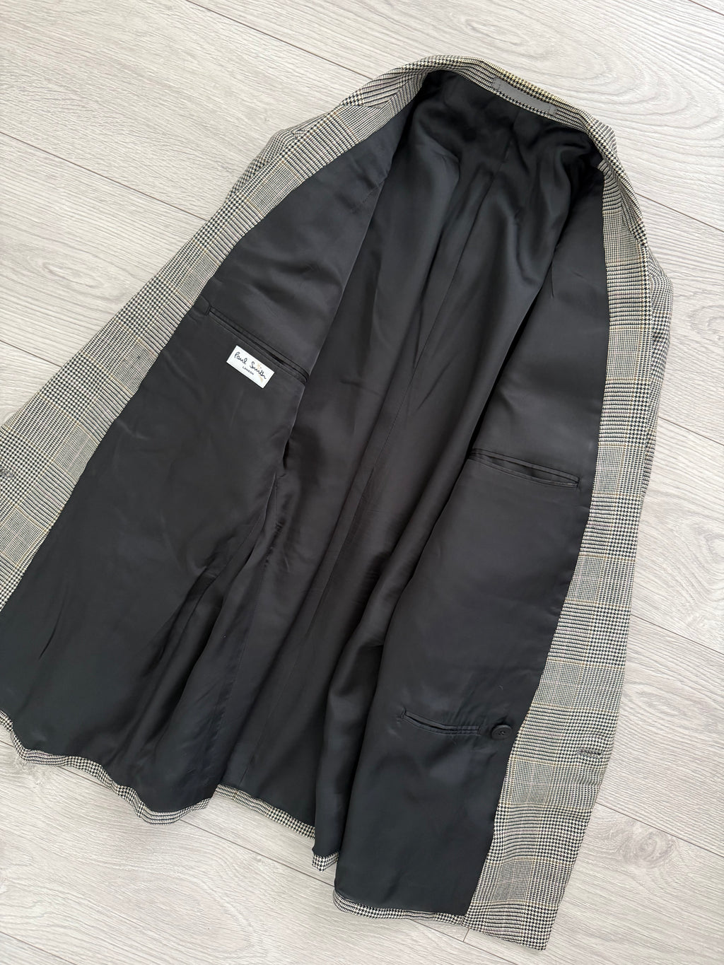 Paul Smith 1990s Peaked Lapel Double Breasted Wool Check Suit - Size M Jacket / 32" Waist