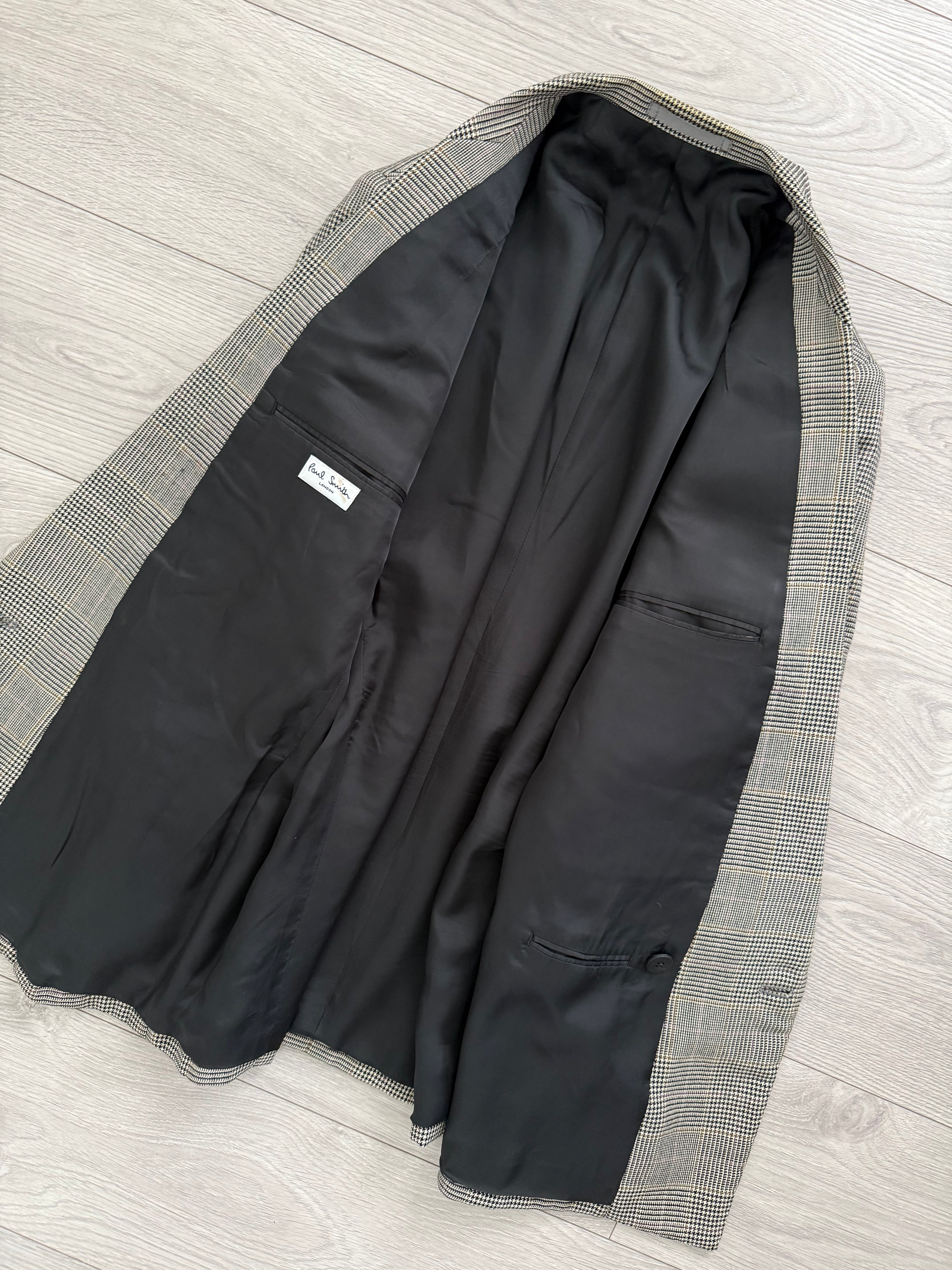 Paul Smith 1990s Peaked Lapel Double Breasted Wool Check Suit - Size M Jacket / 32" Waist