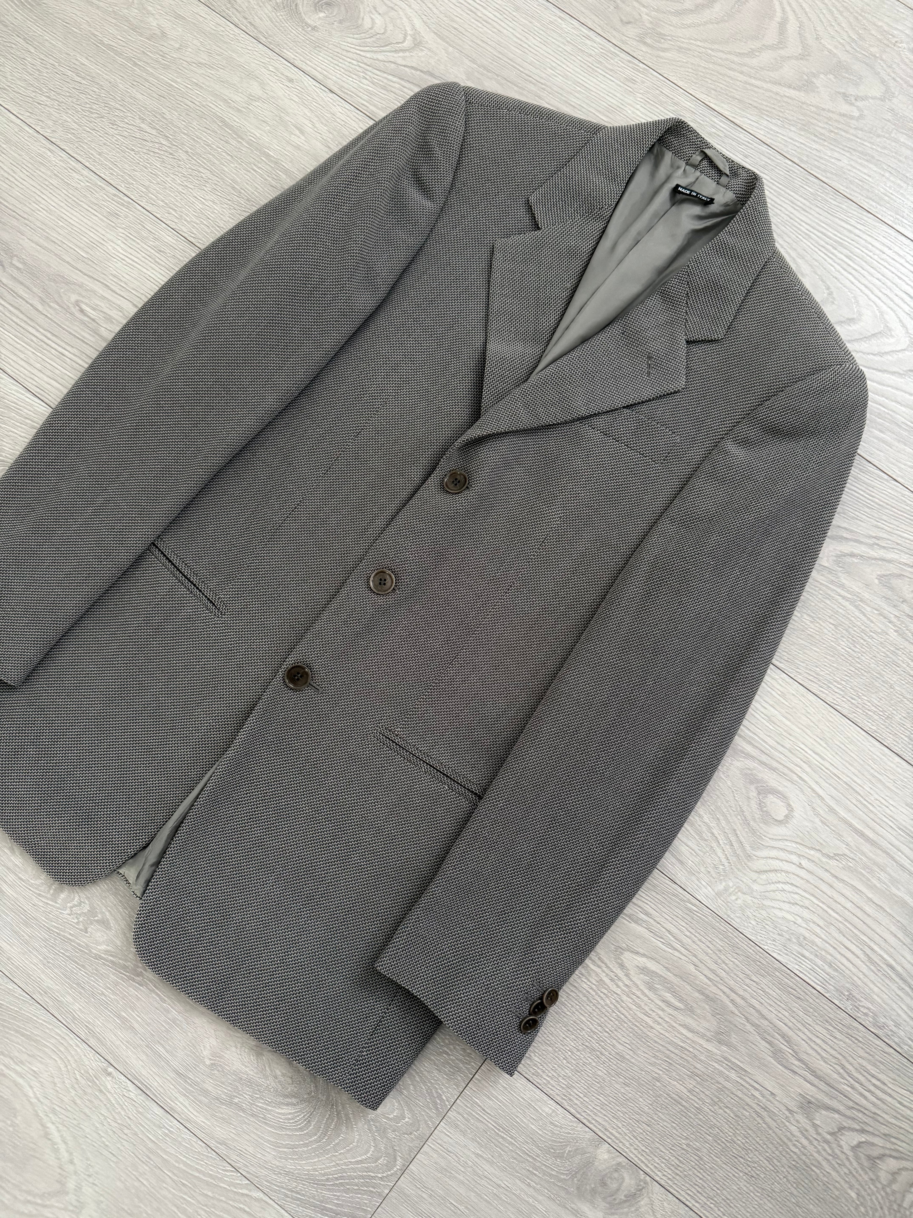 Giorgio Armani Black Label 1990s Textured Wool Sports Blazer Jacket - Size S