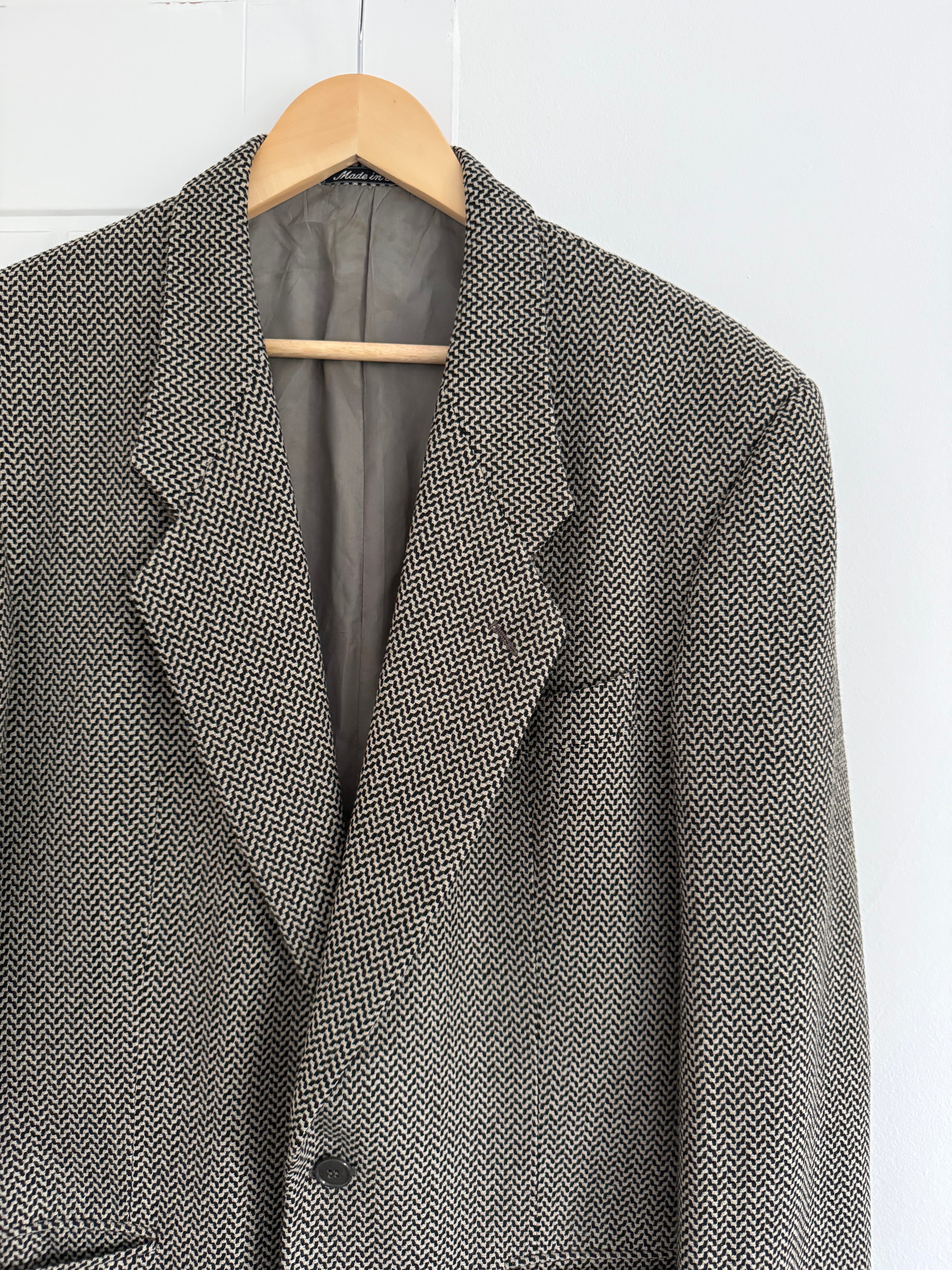 Giorgio Armani 1980s Wool Textured Sports Blazer Jacket - Size M