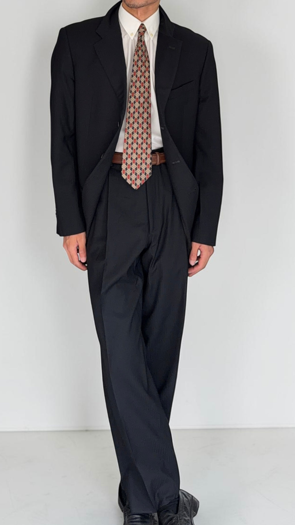 Armani 1990s Pleated Wool Suit  - Size L Jacket / 34" Waist