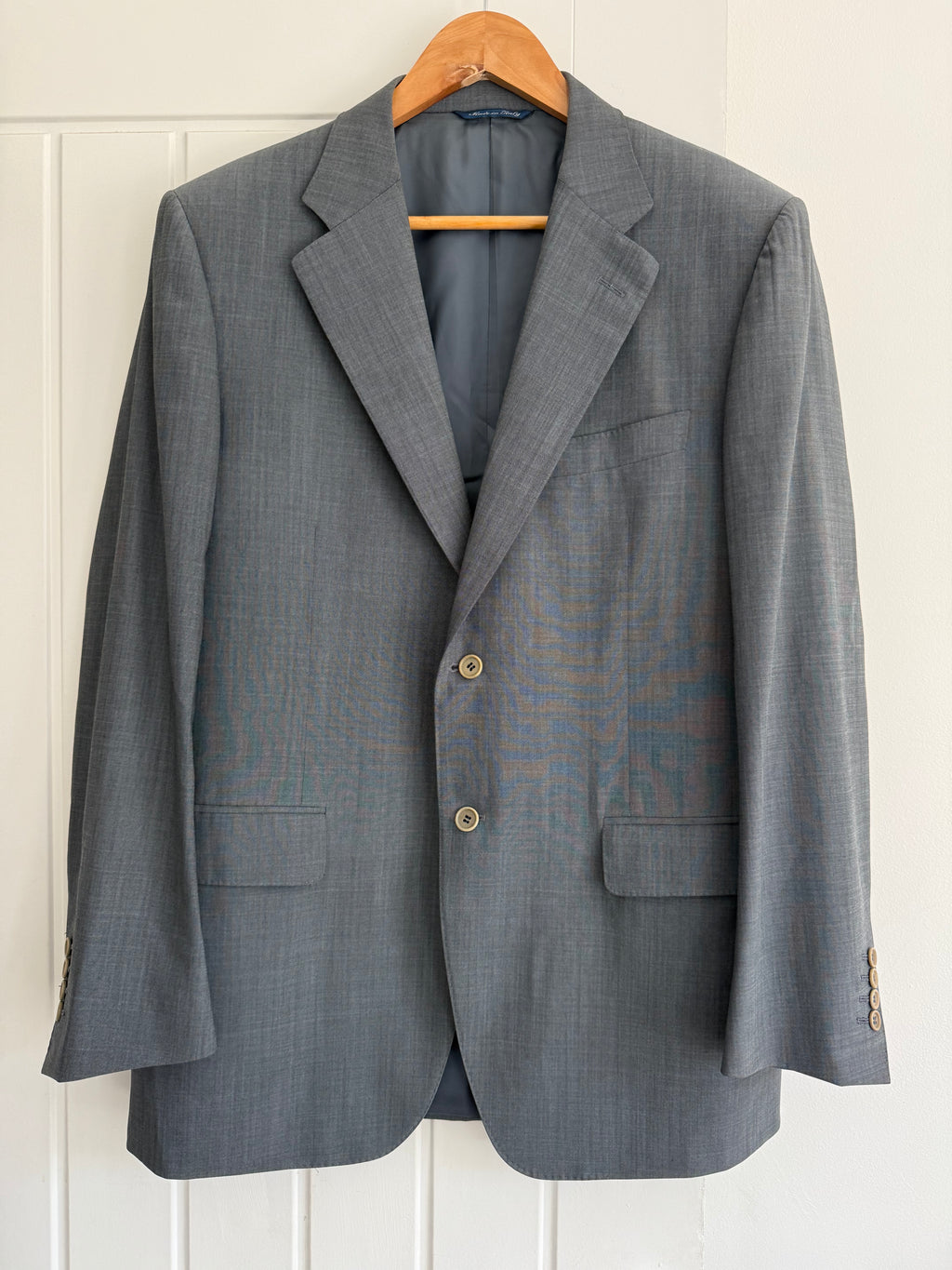 Canali 1990s Slate Blue 2B Wool Sport Jacket Blazer Made in Italy - Size L