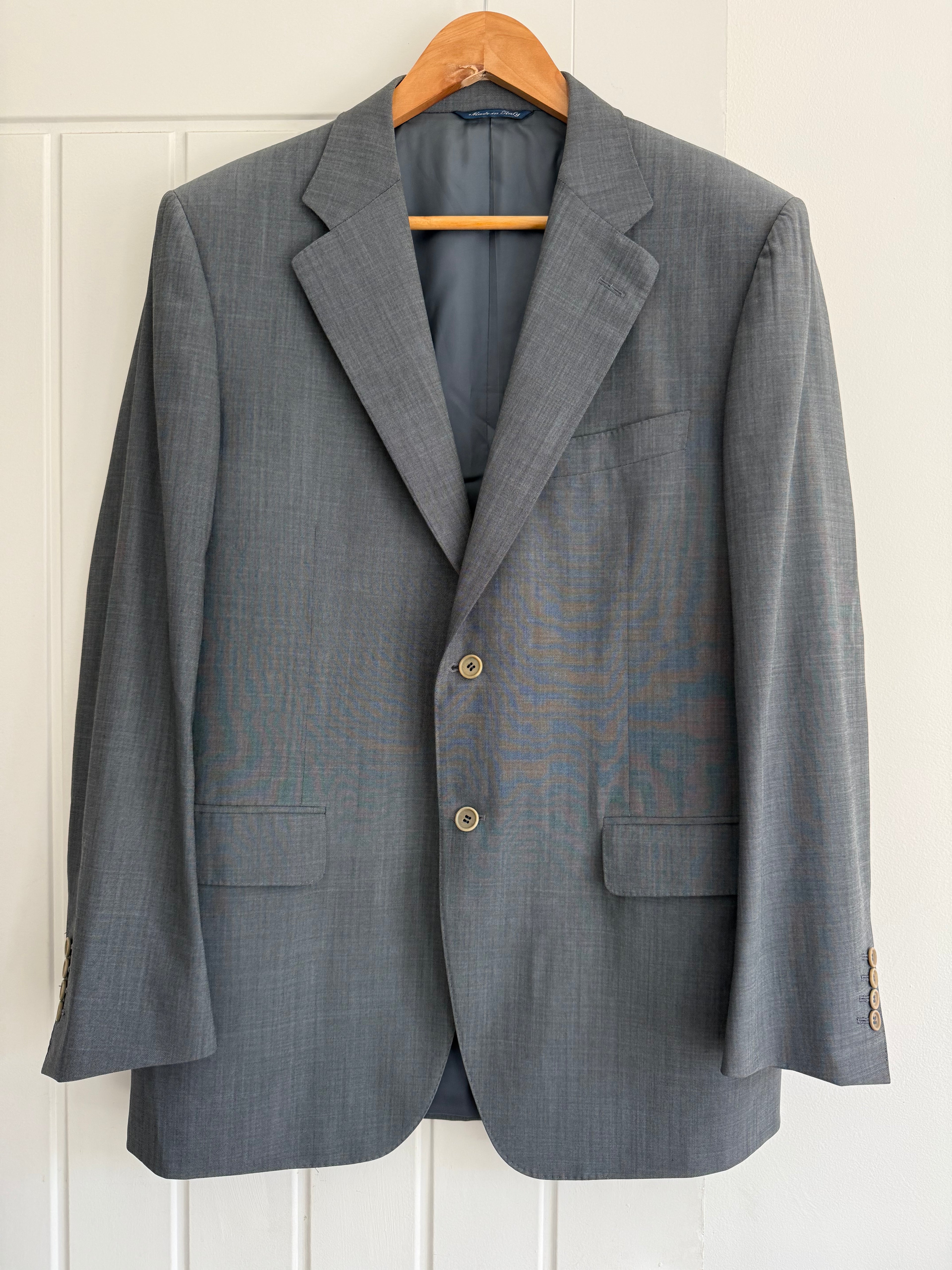Canali 1990s Slate Blue 2B Wool Sport Jacket Blazer Made in Italy - Size L