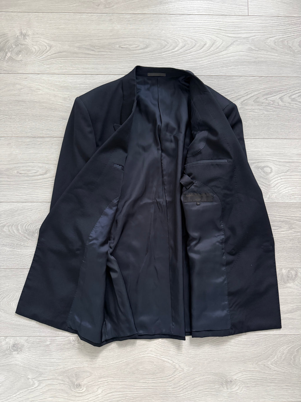 Comme Des Garcons Homme 1992 Double Breasted Pleated Wool Navy Suit - Size M Jacket / 30" Waist