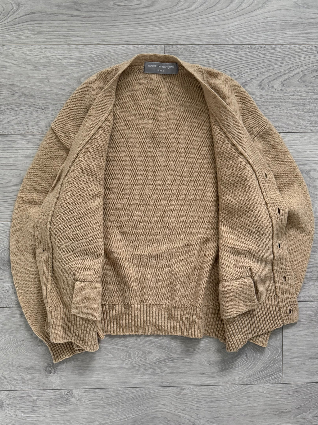 Comme Des Garcons Homme FW2001 Wool Knit Cardigan - Size M