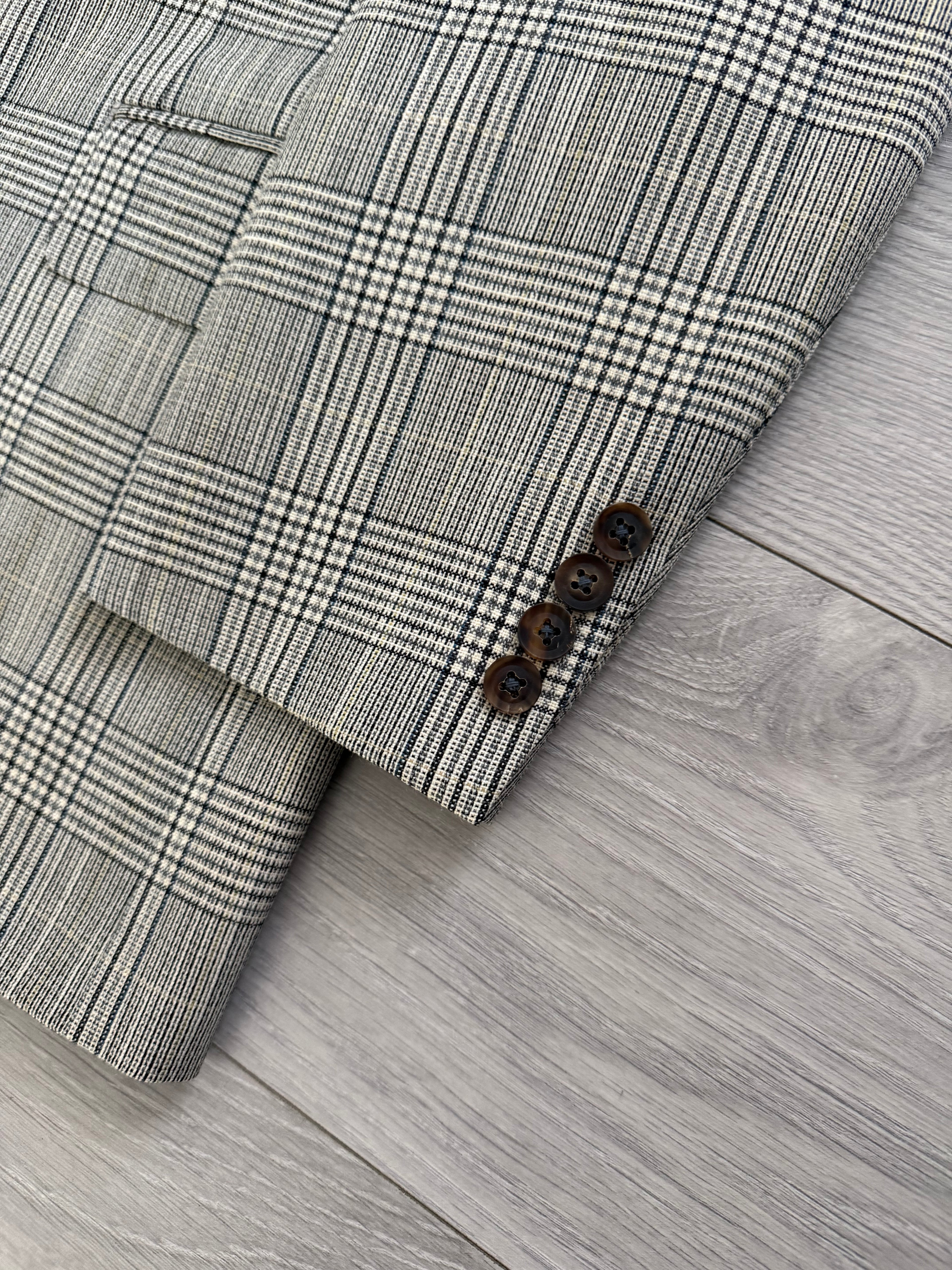 Burberry 1990s 2B Wool Grey Lightweight Partially Lined Sports Jacket Blazer - Size S
