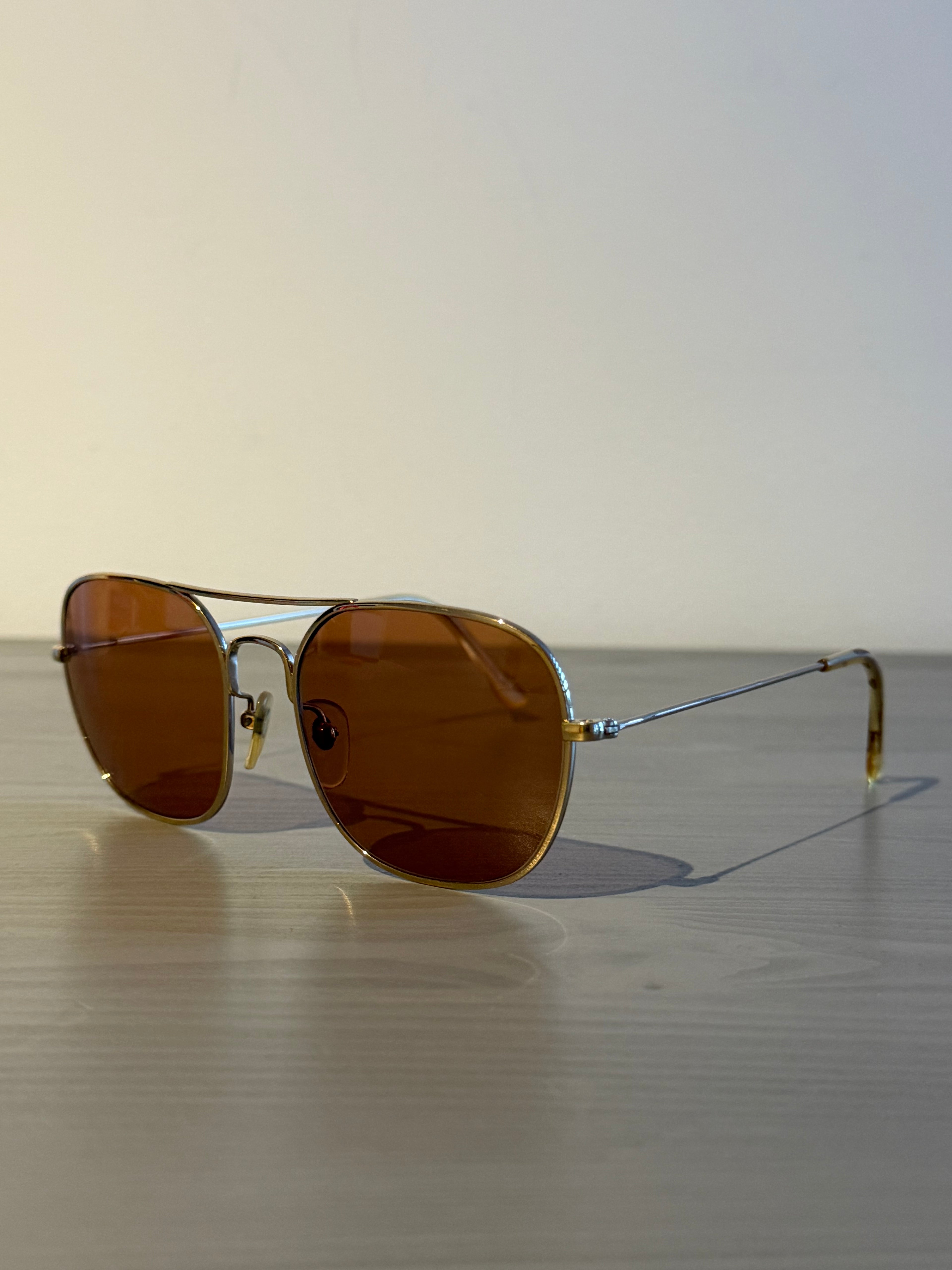 Helmut Lang 1999 Titanium Metal Aviator Sunglasses