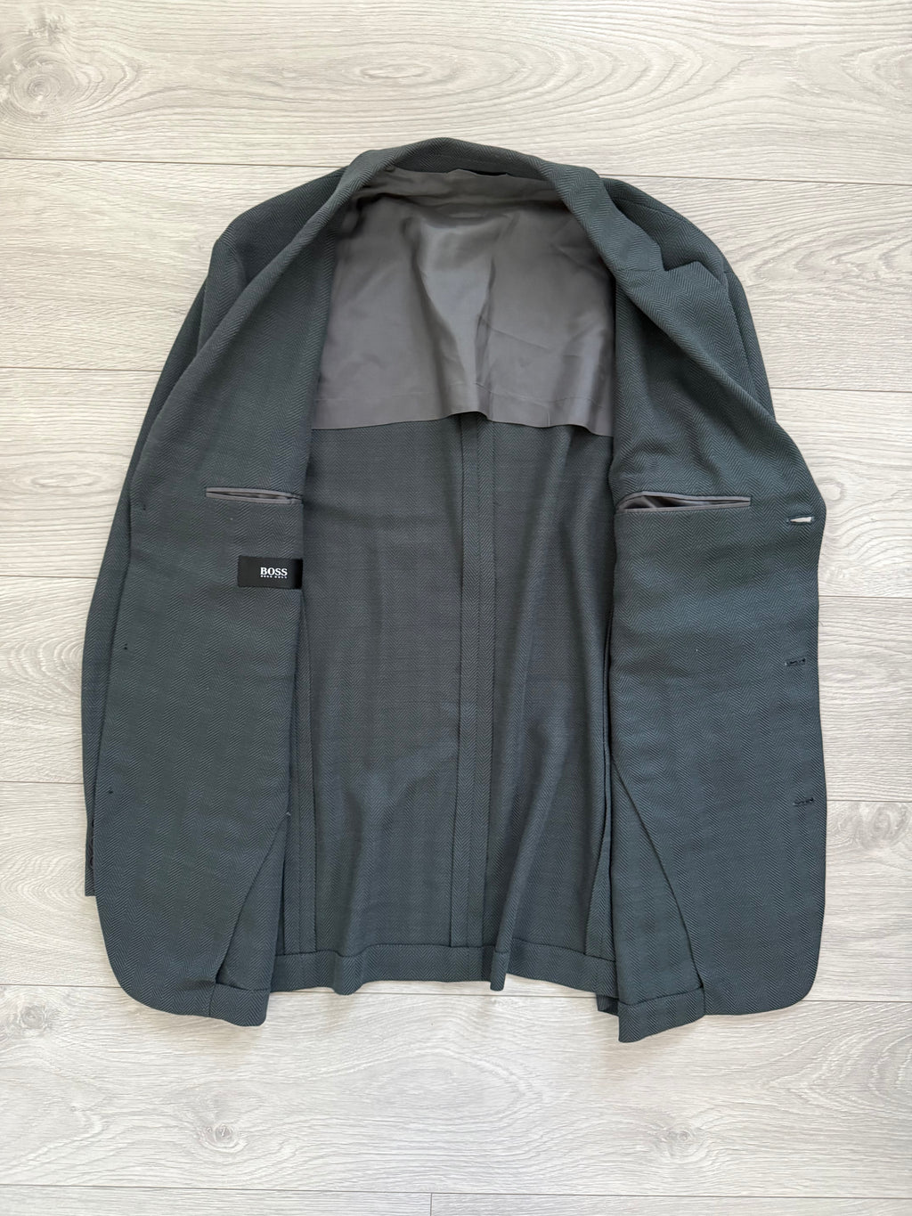 Hugo Boss 1990s Unstructured Herringbone Wool 'Gamma' Jacket - Size XL