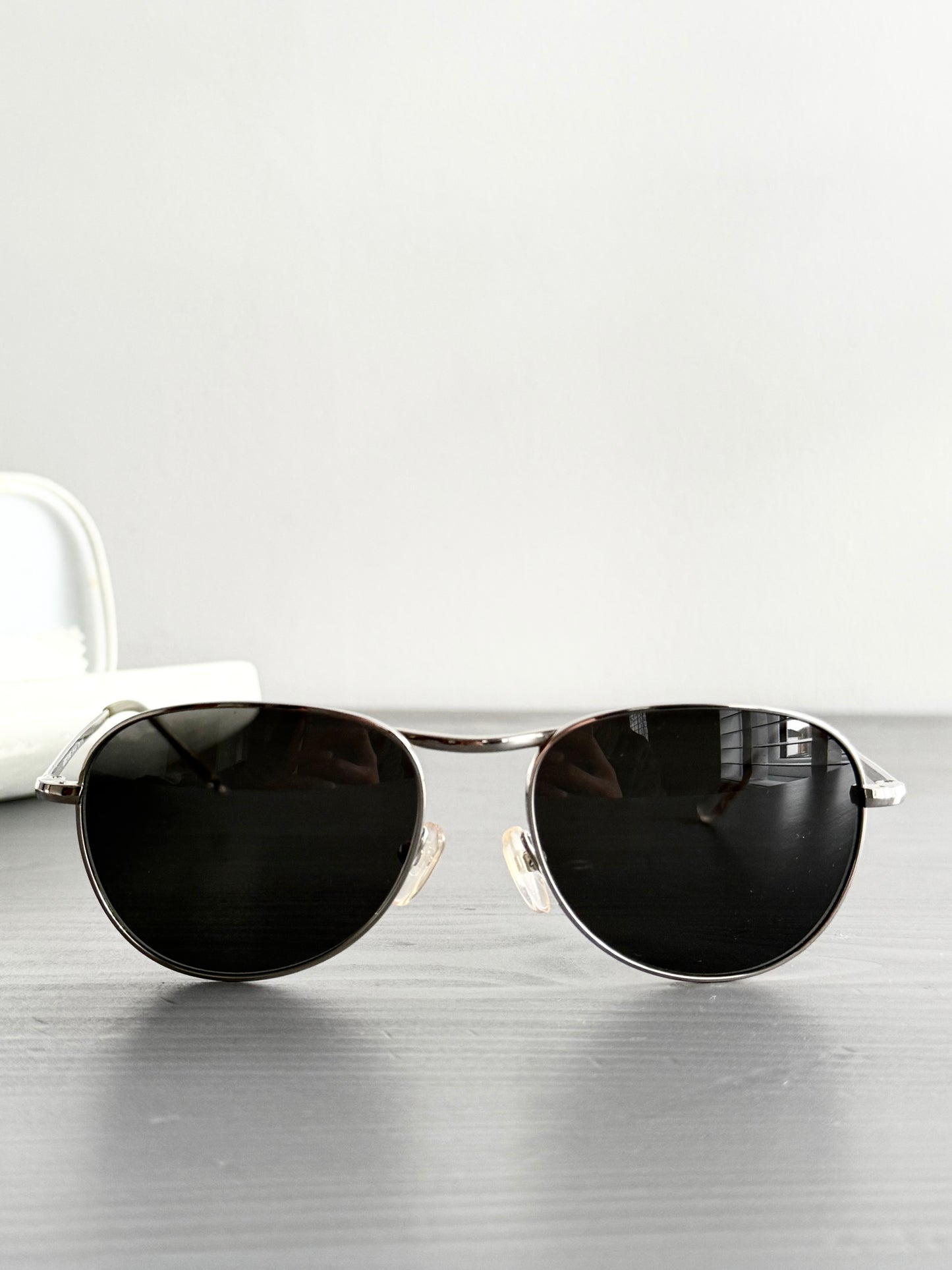 Helmut Lang 1999 Titanium Aviator Sunglasses