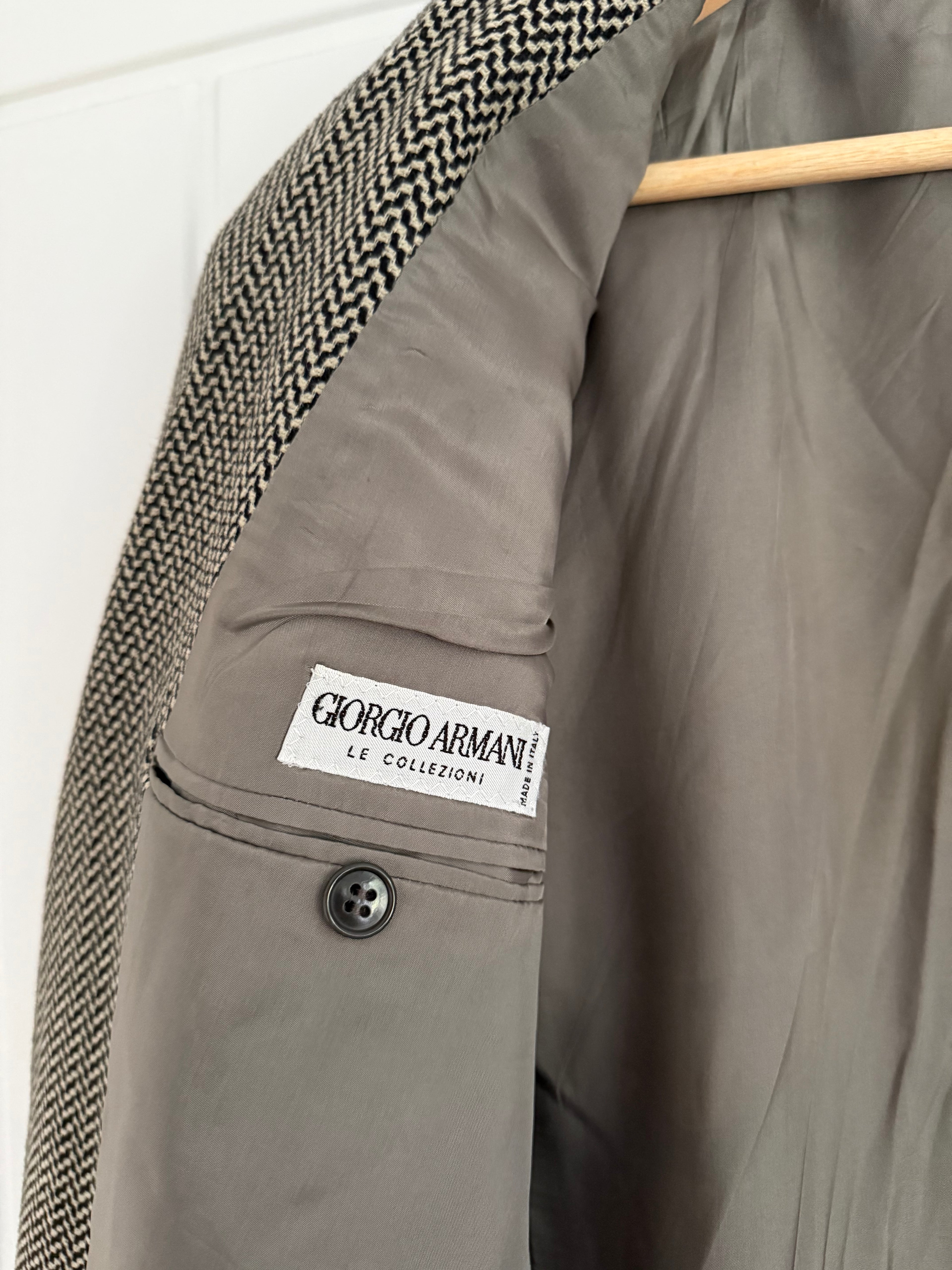 Giorgio Armani 1980s Wool Textured Sports Blazer Jacket - Size M