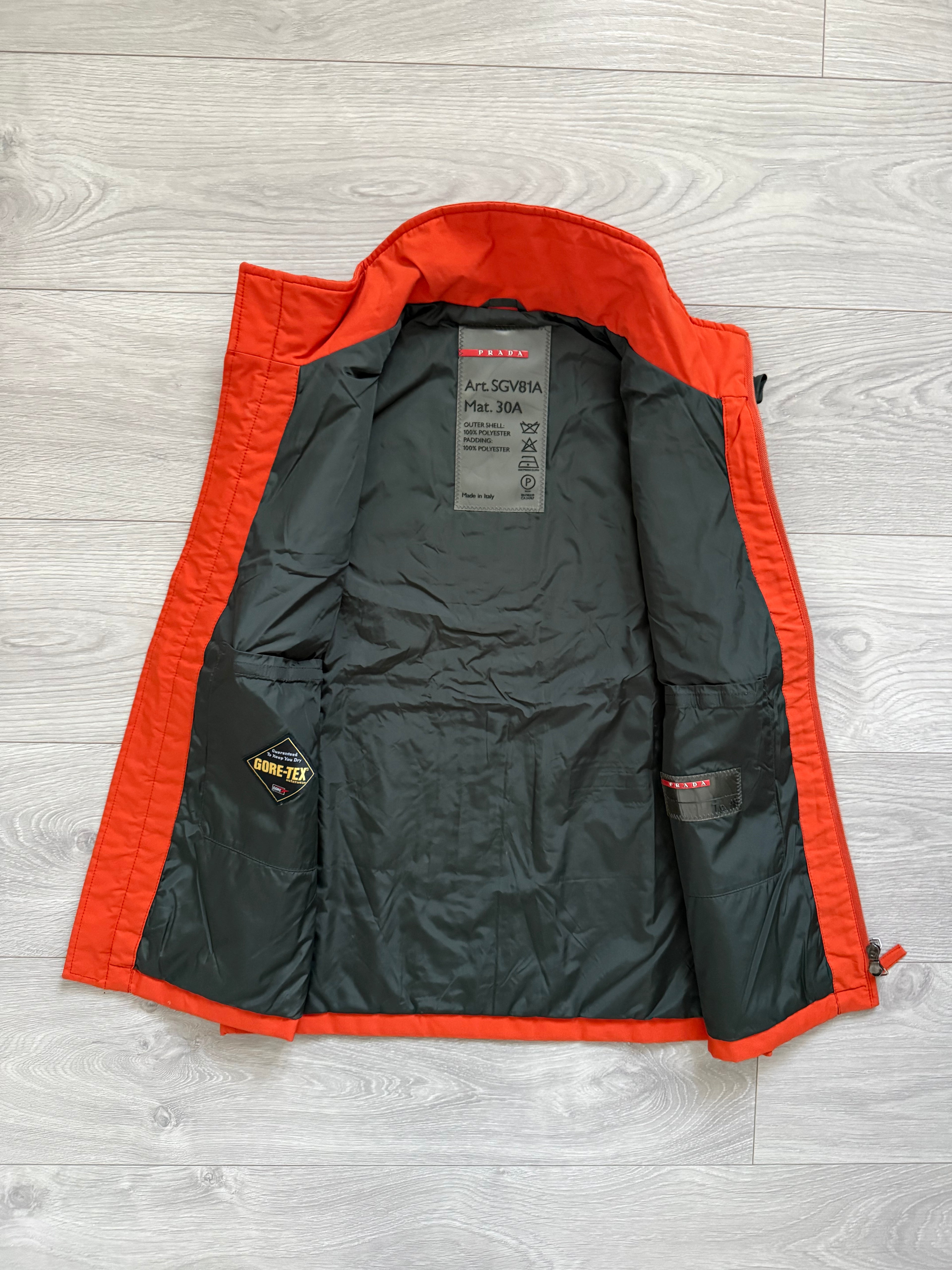 Prada Sport 2003 Orange Gore-Tex Technical Vest - SIze M