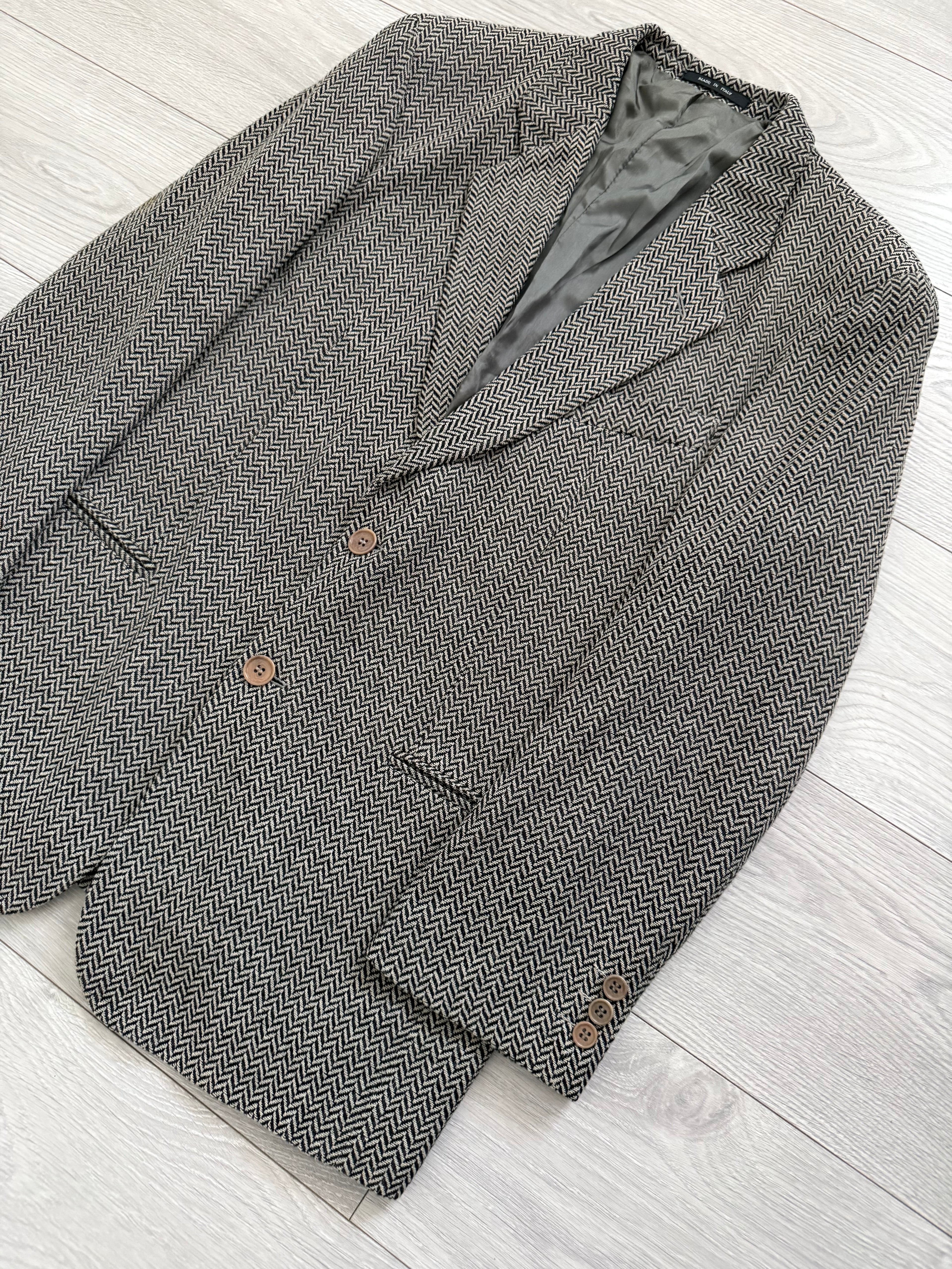 Emporio Armani SS1997 2B Herringbone Wool Sports Jacket Blazer - Size M