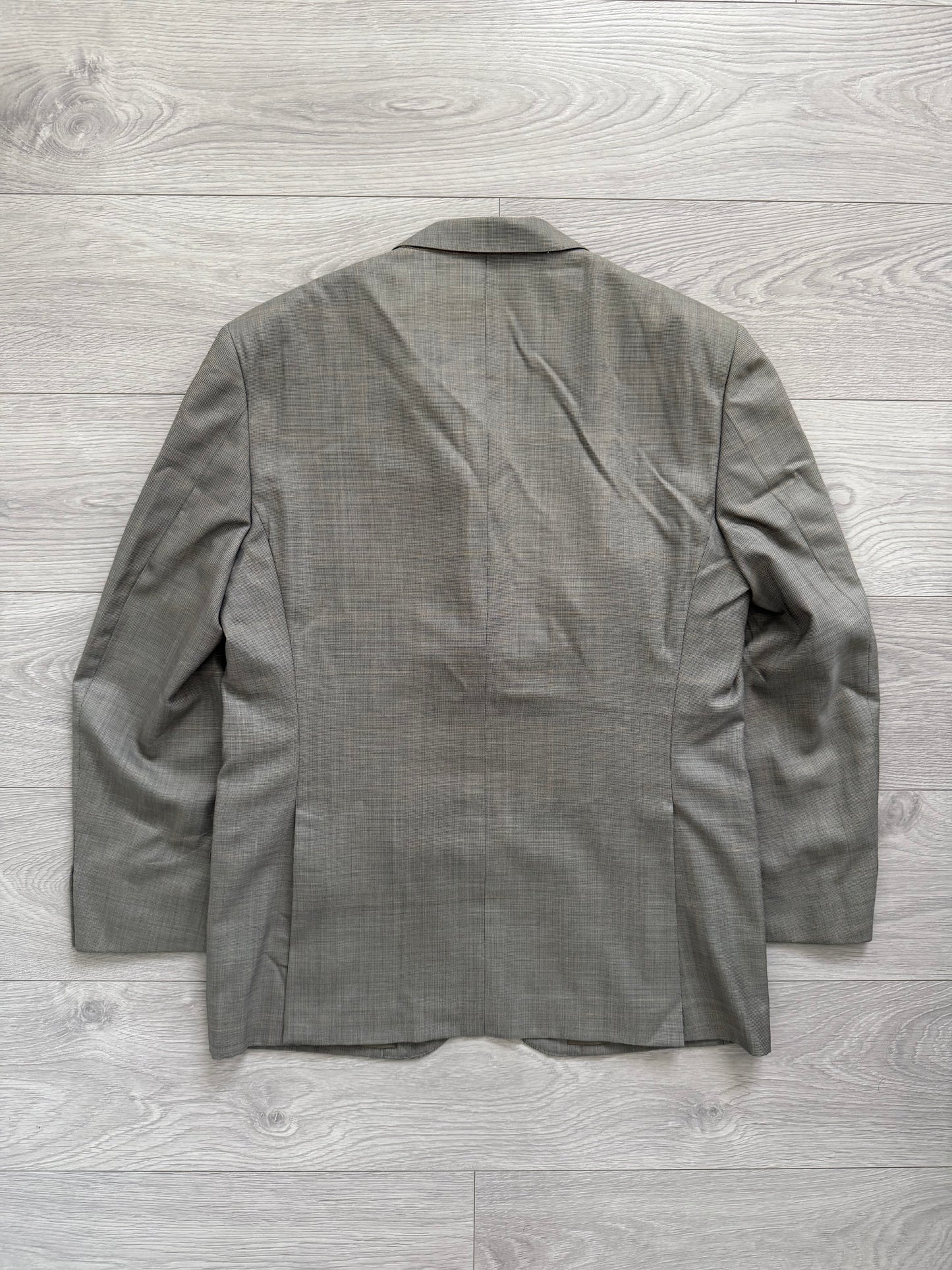 Yves Saint Laurent 1990s Checkered Pleated Wool Suit - Size L Jacket / 34" Waist