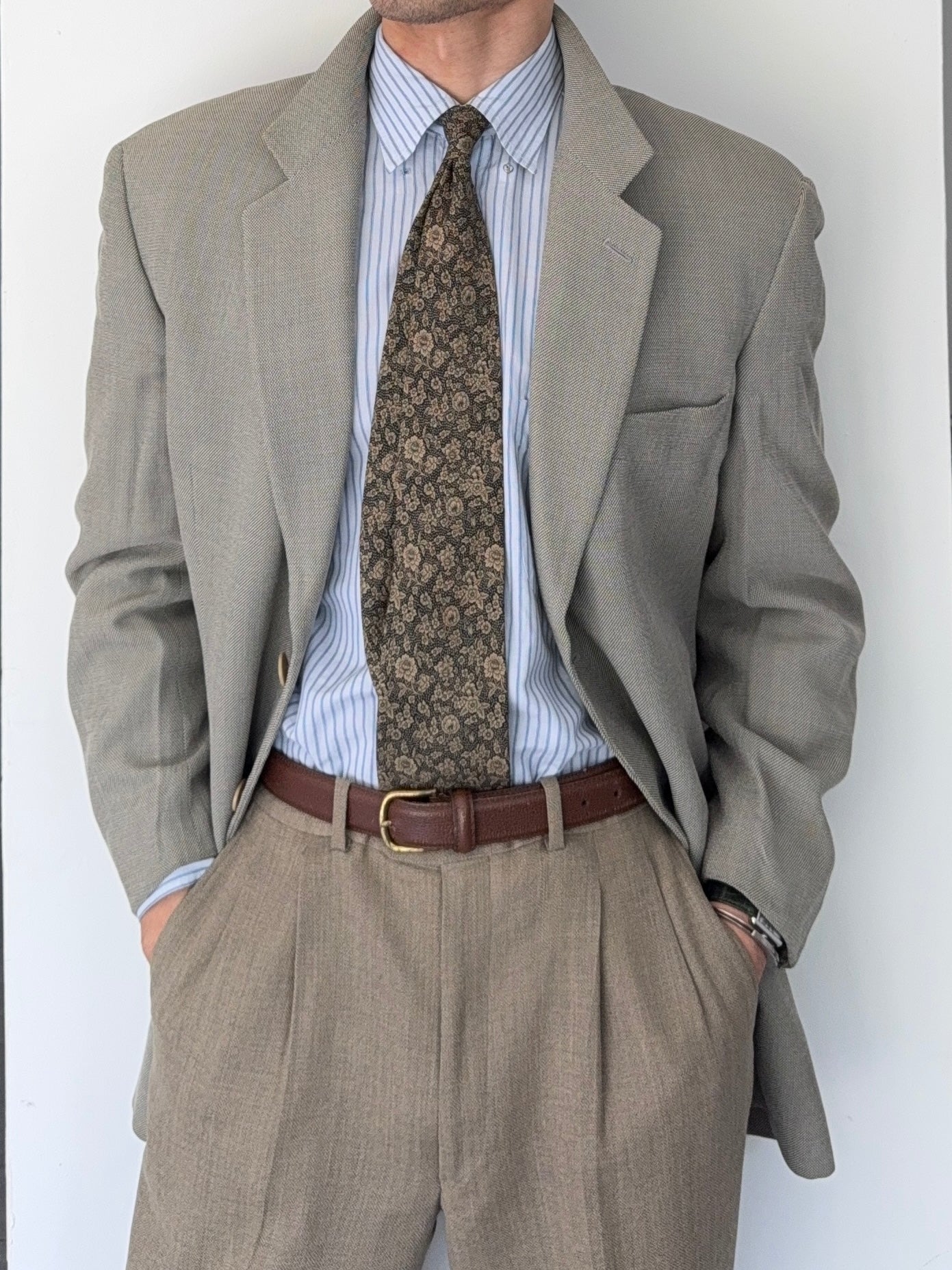 Emporio Armani 1995 2B Textured Wool Sports Blazer Jacket - Size L
