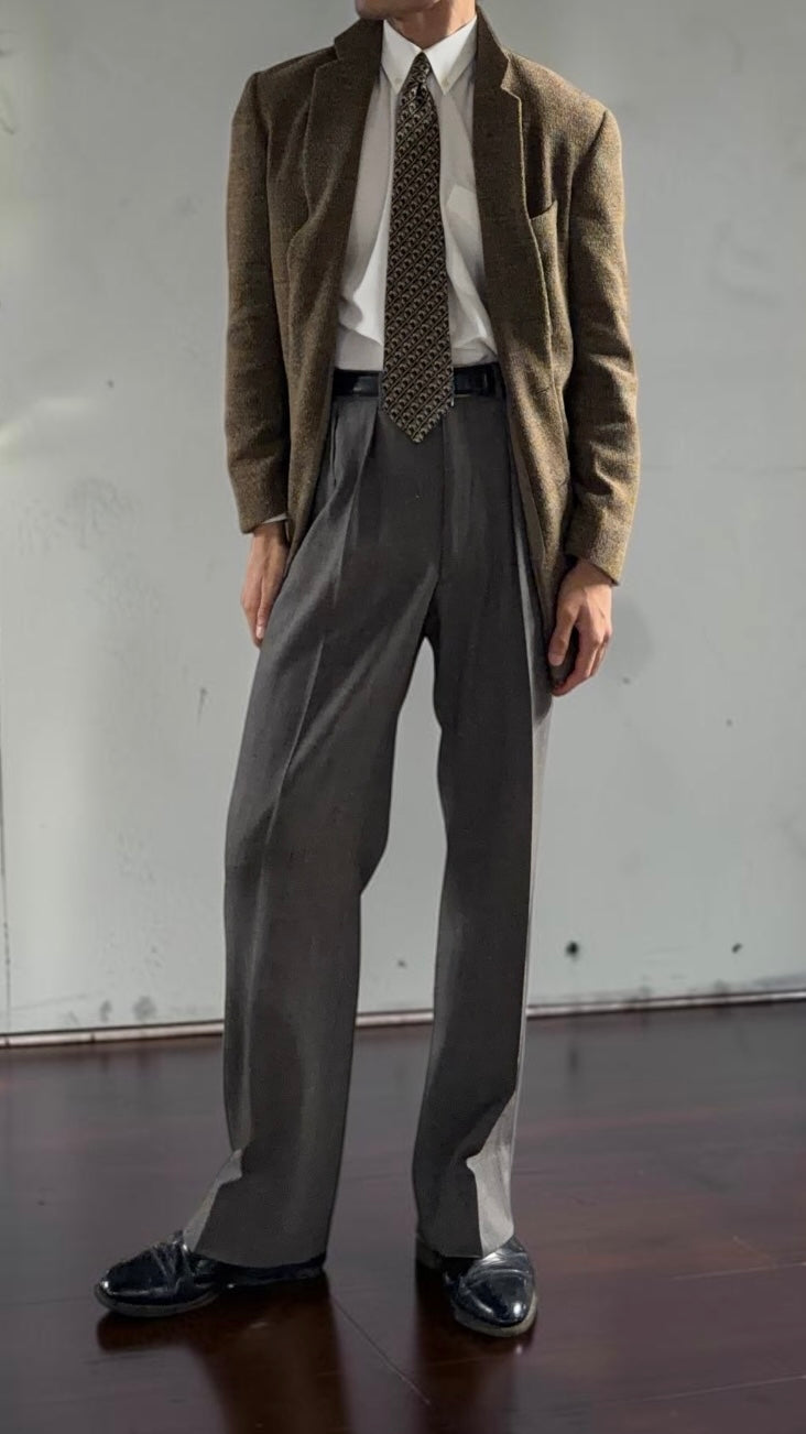 Emporio Armani 1980s 2B Textured Speckled Wool Blend Sport Jacket Blazer - Size S