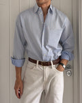 Giorgio Armani 1980s Blue Cotton Shirt - Size M