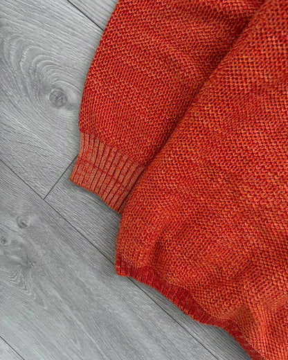 Issey Miyake 2003 Marled Knit Orange Cardigan - Size M