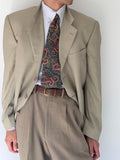 Valentino 1980s 3B Taupe Beige Wool Sports Blazer Jacket - Size XL