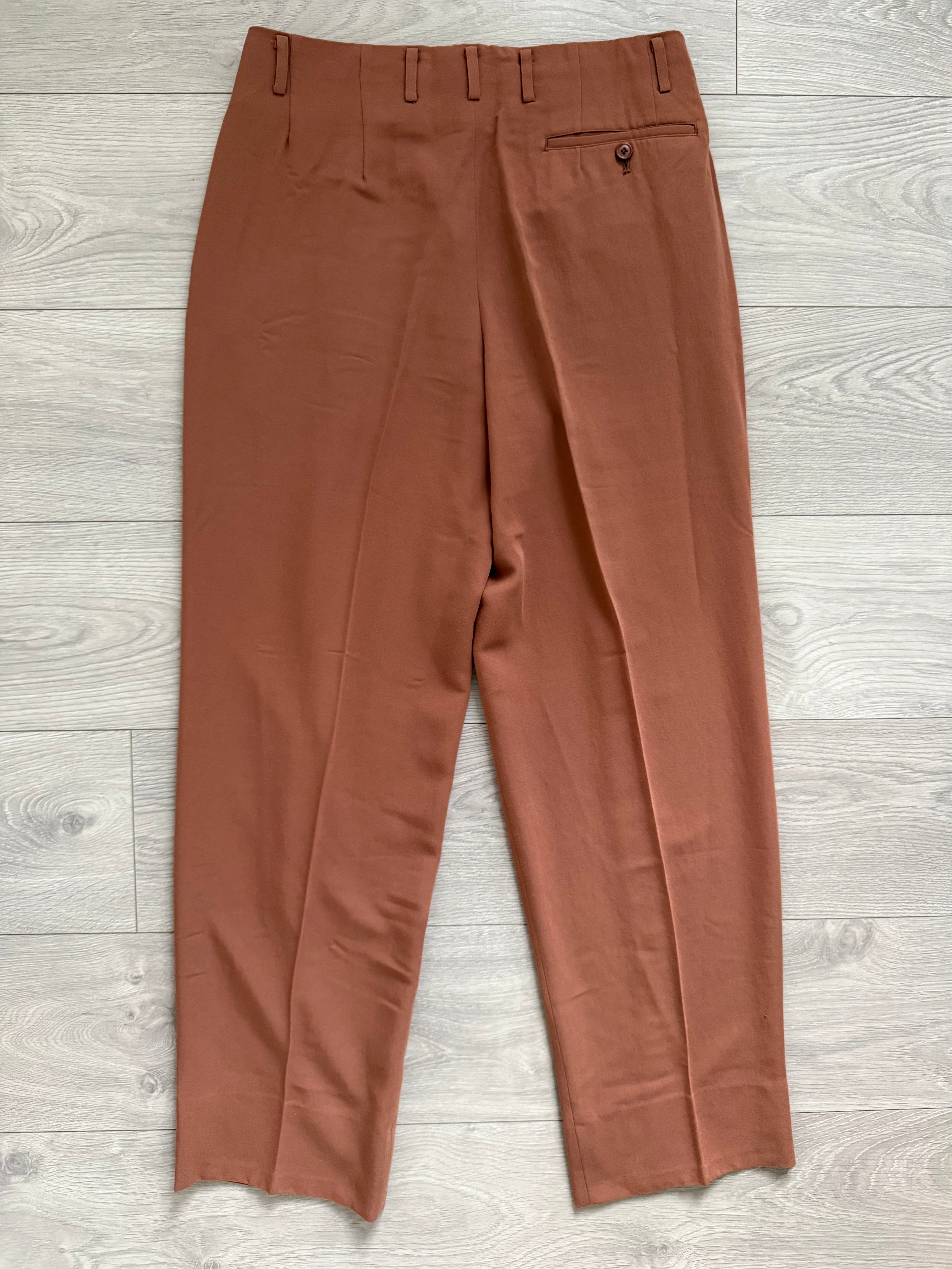 Allegri Armani 1980s Double Pleat Rayon Draped Pants - Size 31" Waist