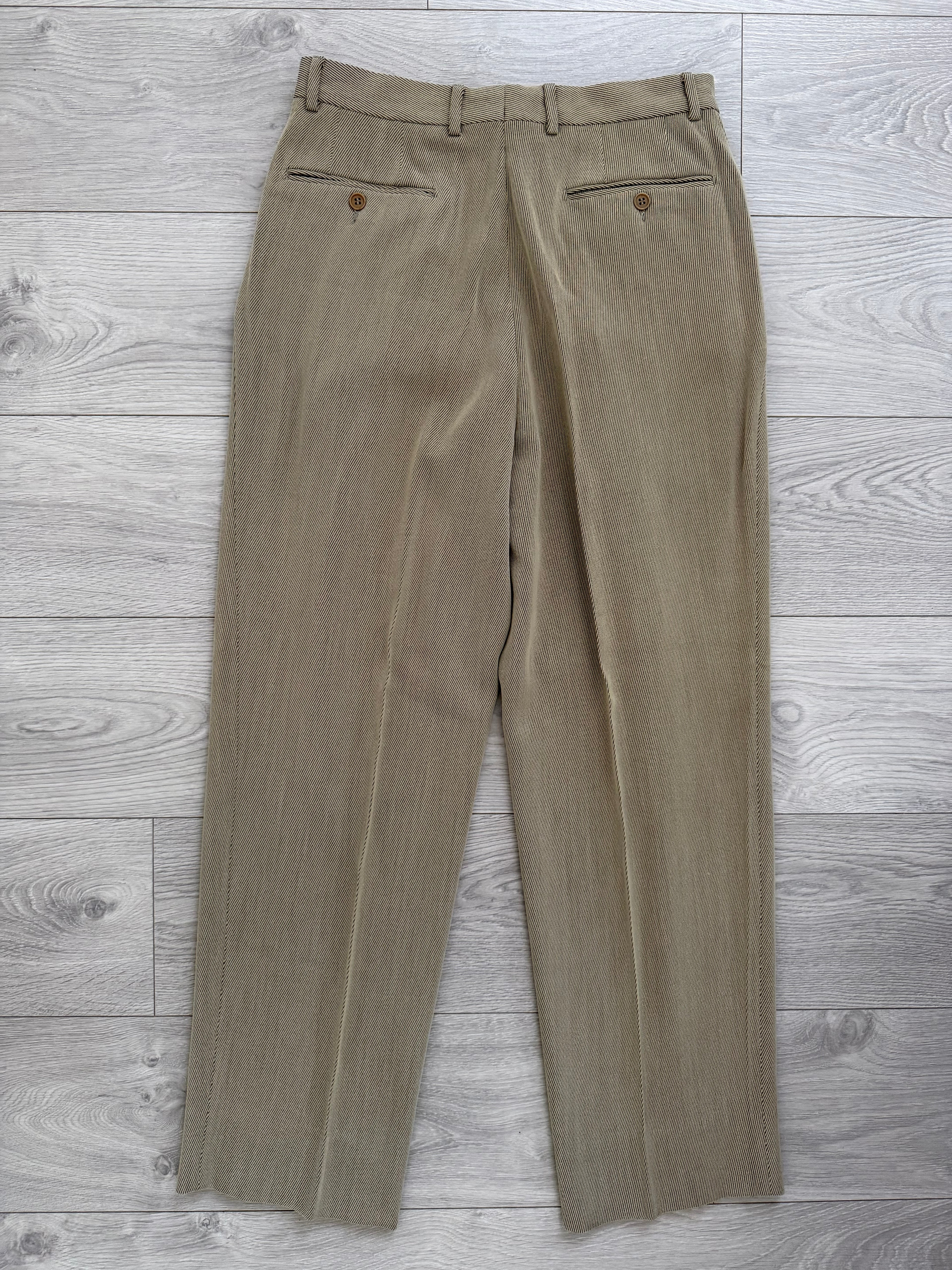 Emporio Armani 1990s Crepe Twill Weave 3B Double-Pleated Suit Sand Beige - Size M Jacket / 32" Waist