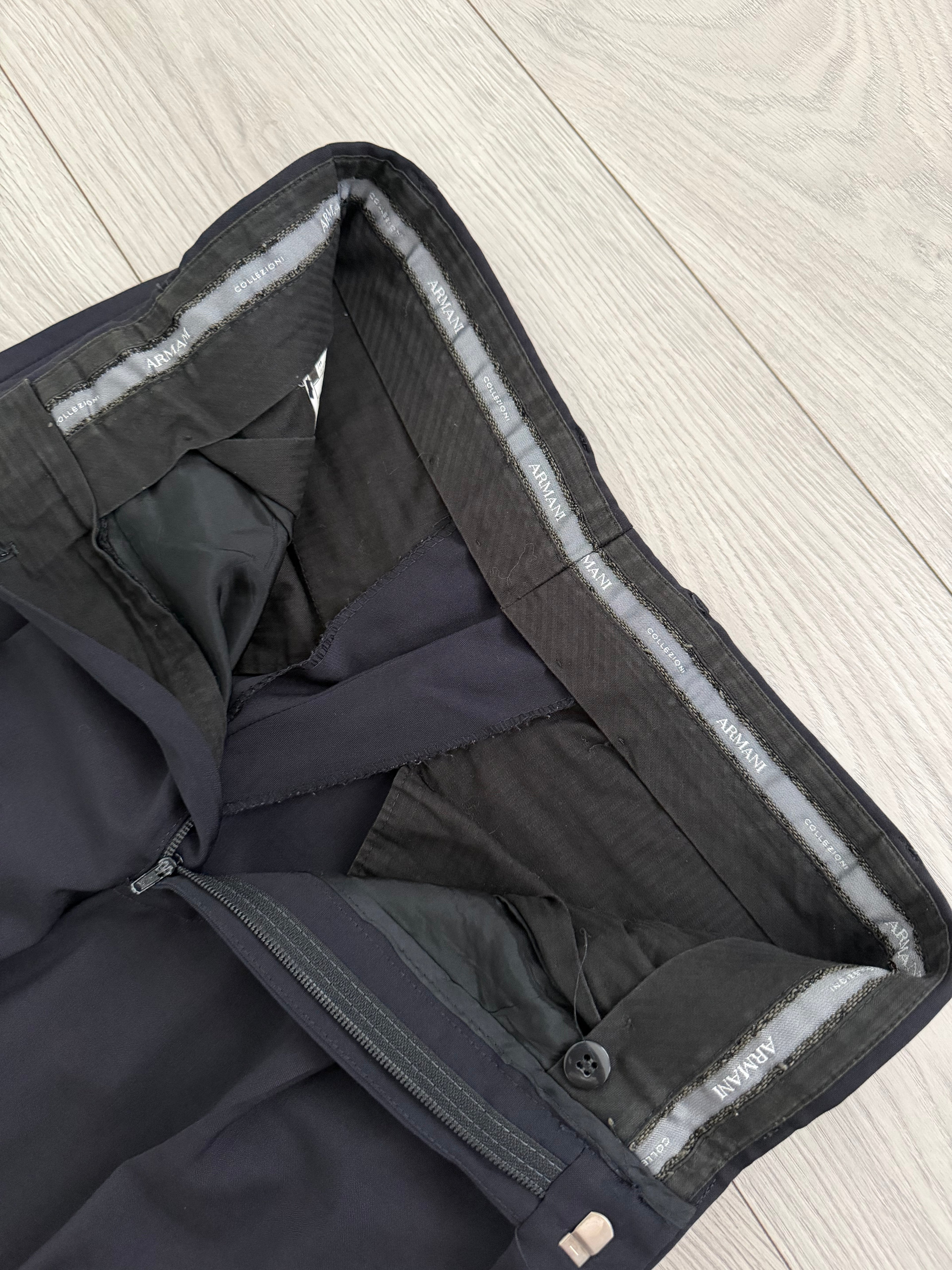 Armani 1990s 3B Pleated Wool Suit Navy - Size S Jacket / 28" Waist