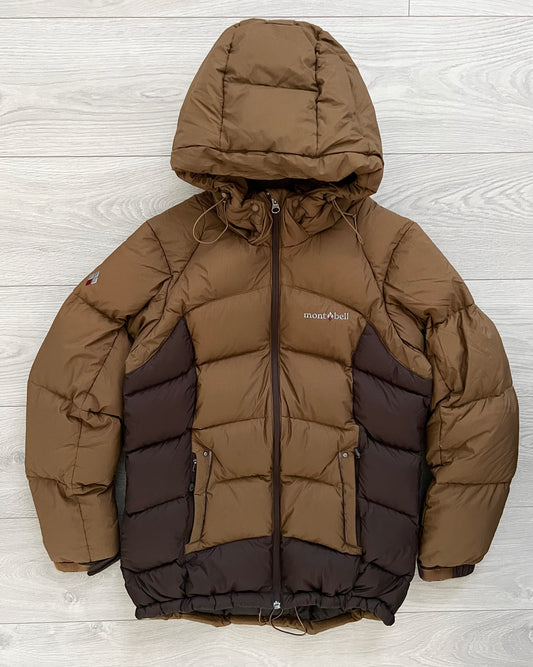 Montbell 00s Goose Down Nylon Gore-Windstopper Brown Puffer Jacket - Size M