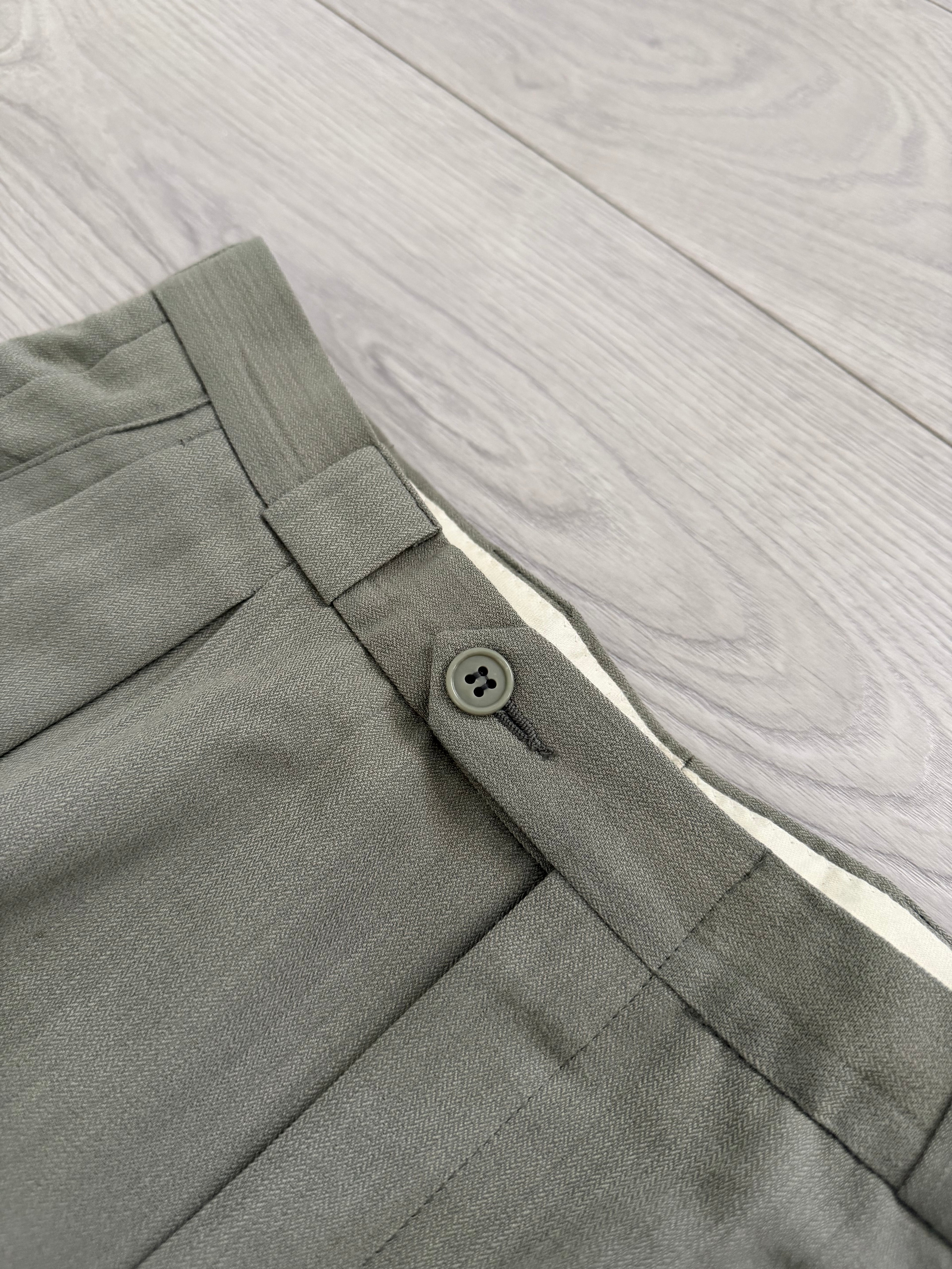 Emporio Armani 1980s 2B Taupe Siege Double-Pleat Wool Suit  - Size M Jacket / 31" Waist
