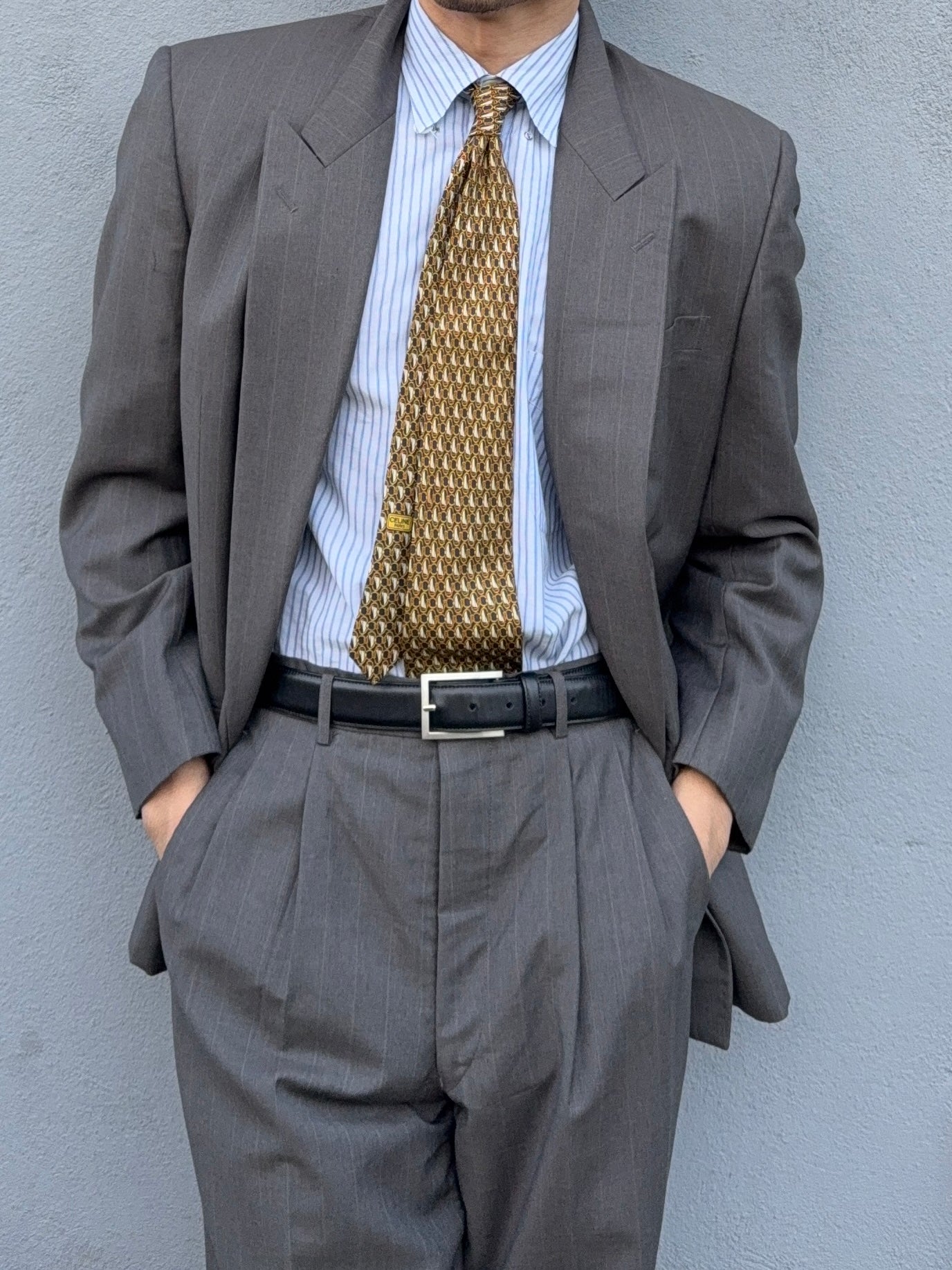 Comme Des Garcons Homme Deux 1990 Double Breasted Pleated Wool Grey Suit - Size M Jacket / 30" Waist