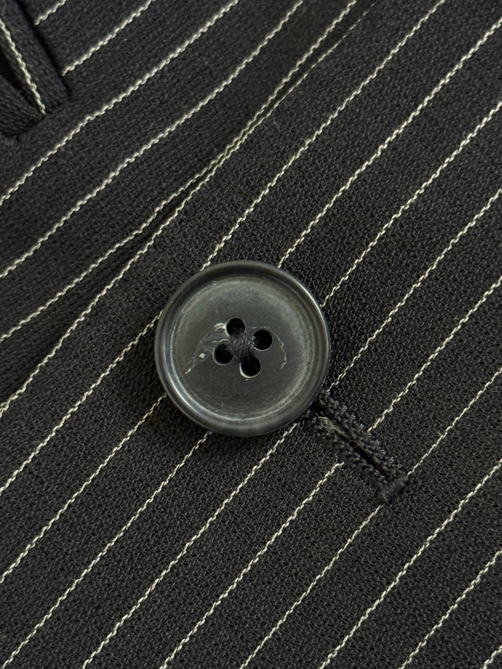 Valentino 1980s 6B Double Breasted Wool Pinestripe Power Suit - Size M Jacket / 32" Waist