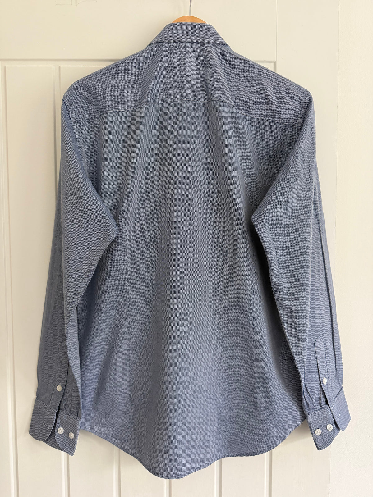Emporio Armani Blue Cotton Shirt - Size Medium